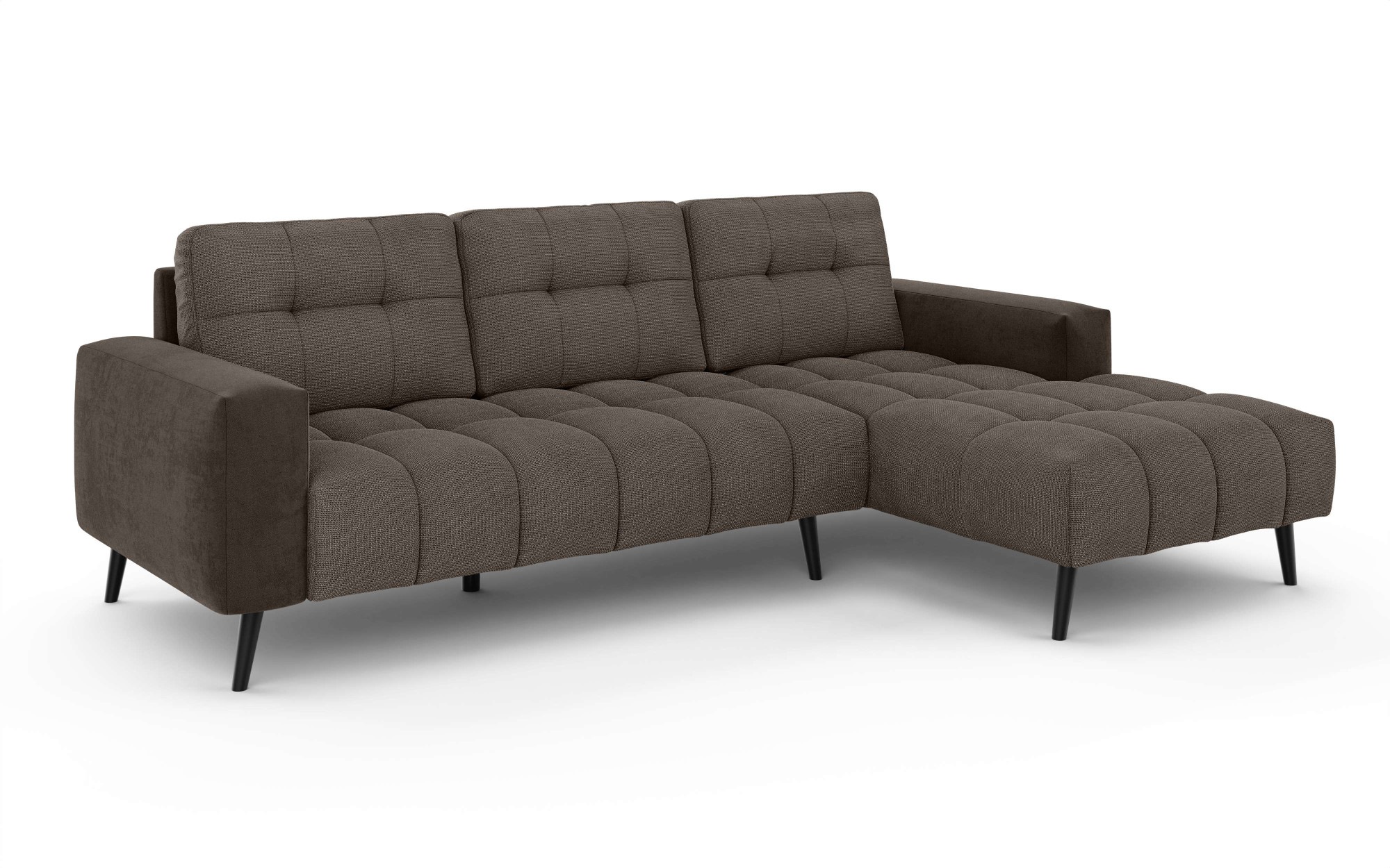 INOSIGN Ecksofa »SERINE mit Recamiere rechts/links bestellbar, Maße B/H/T 253/91/161 cm«, L-Form mit Wellenunterfederung, 3 Rückenkissen, ohne Bettfunktion