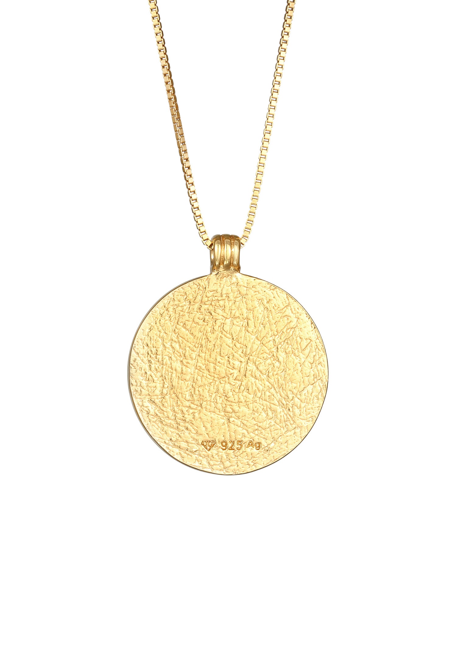 Elli Kette mit Anhänger »Halskette Coin Drache Münze 925 Sterling Silver vergoldet«