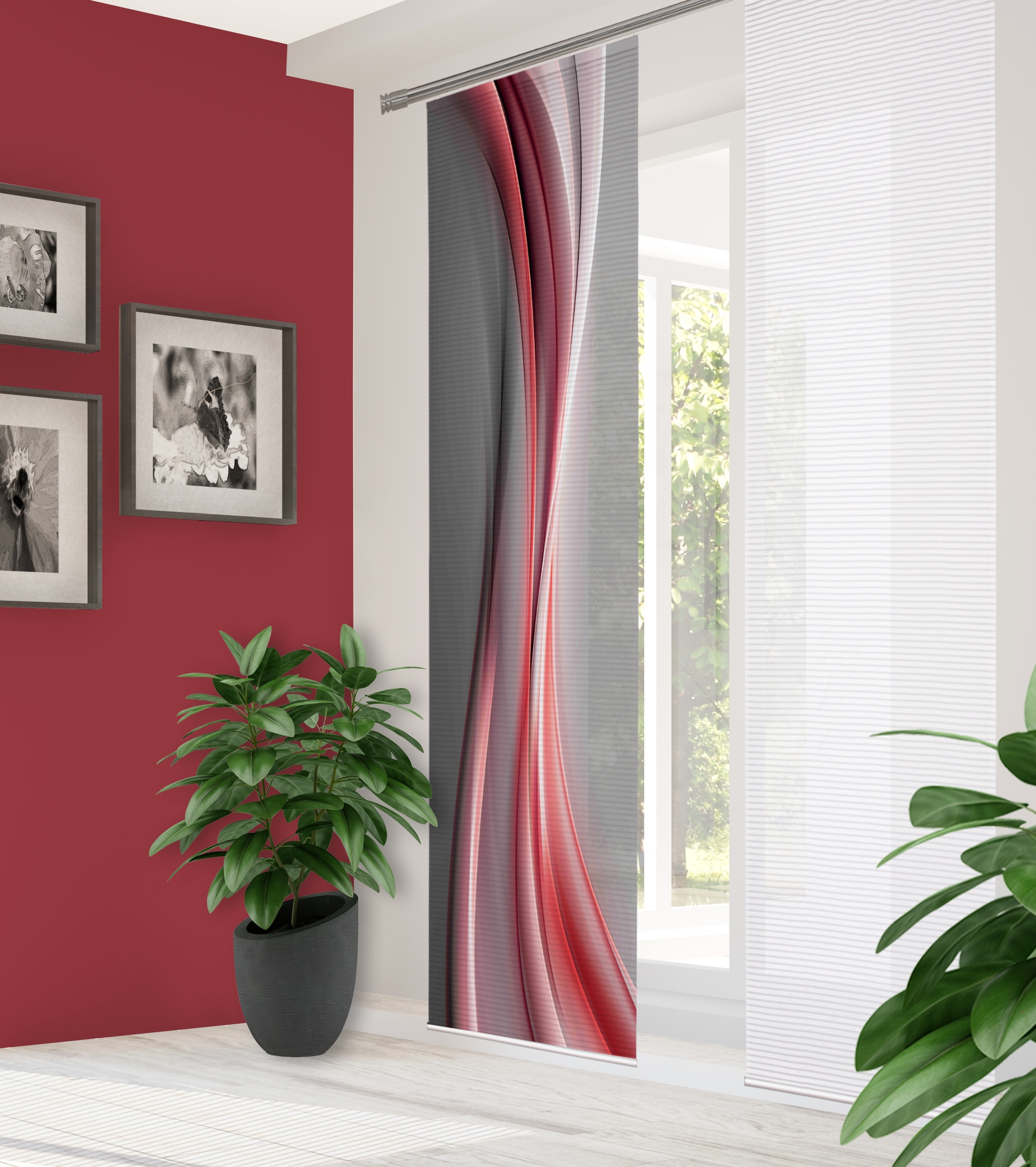 HOME in green Schiebegardine »ELANIA« Paneelwagen 1 Stk. tlg. DIGITALBEDRUCKT, BAMBUSOPTIK RECYCELT