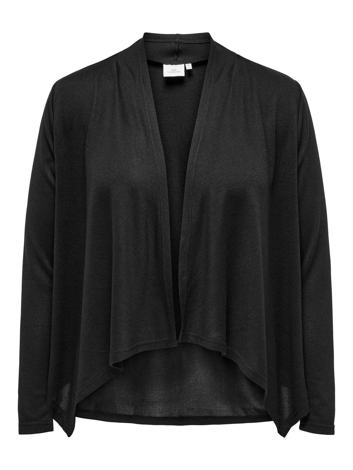 Only Carmakoma Damen Strickjacke »CARALBA MIRSE L/S DRAPY CARDIGAN JRS« in schwarz, Größe M