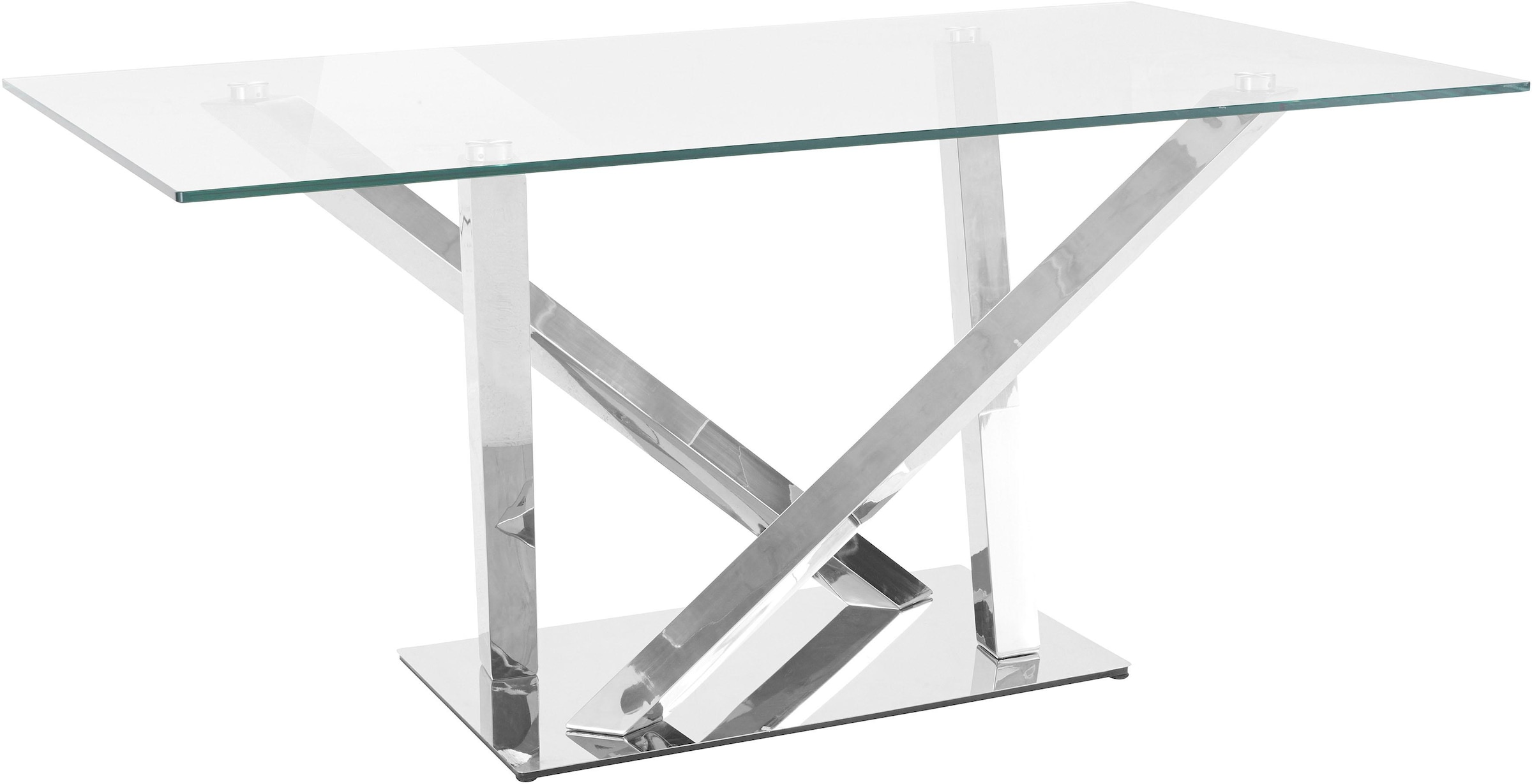 Leonique Esstisch »Micado«, chteckiger Esstisch, Glasplatte, Chromgestell, 160 x 90 x 72 cm