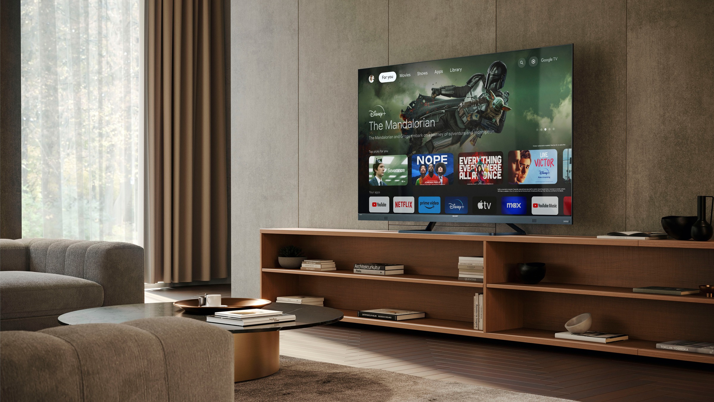 Sharp LED-Fernseher »4T-C75FQx«, 4K Ultra HD, Google TV, Quantum Dot, QLED, Dolby Atmos, Dolby Vision, HDMI 2.1 mit eARC