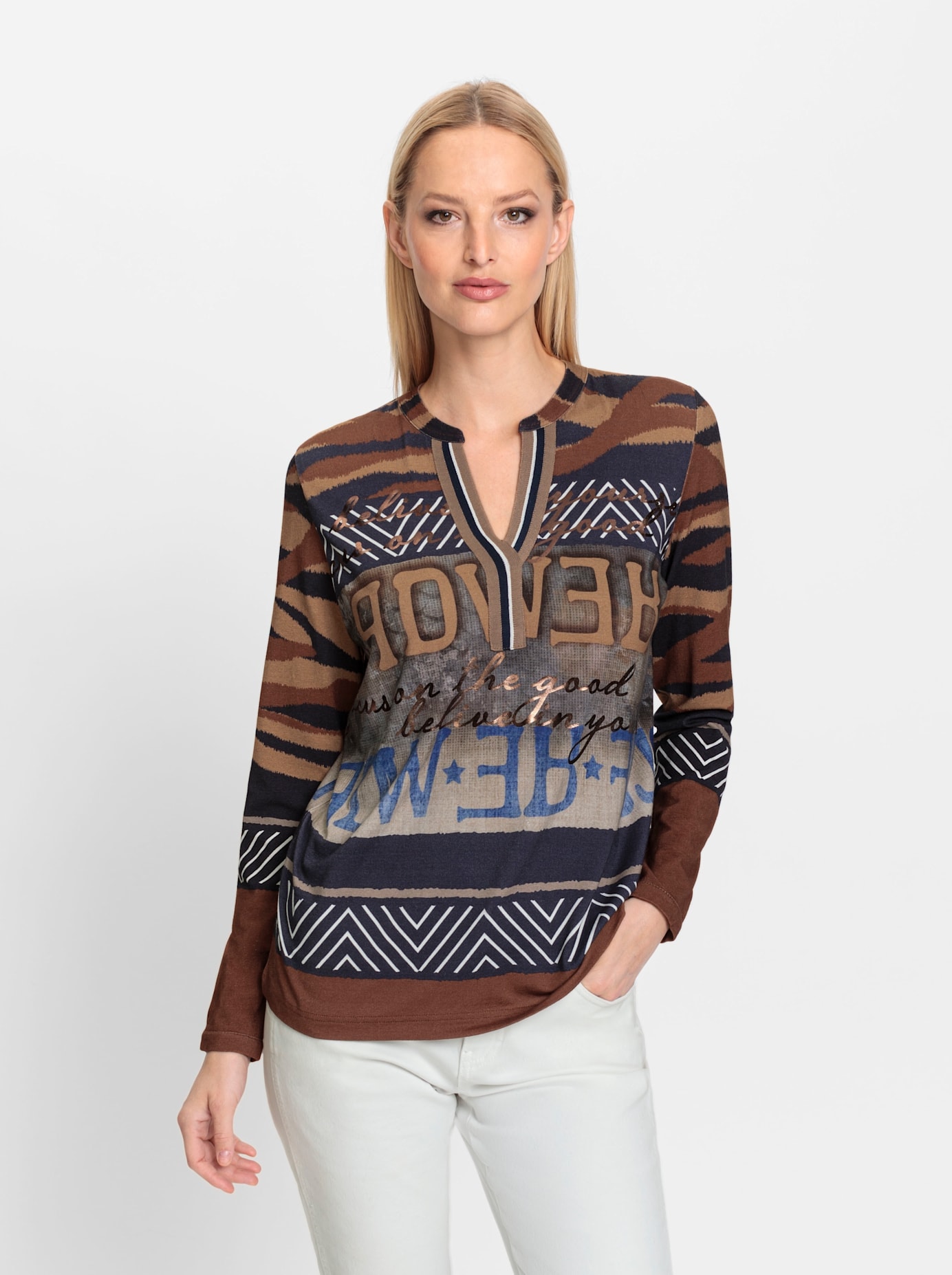 heine Langarmshirt »Druck-Shirt«, (1 tlg.)