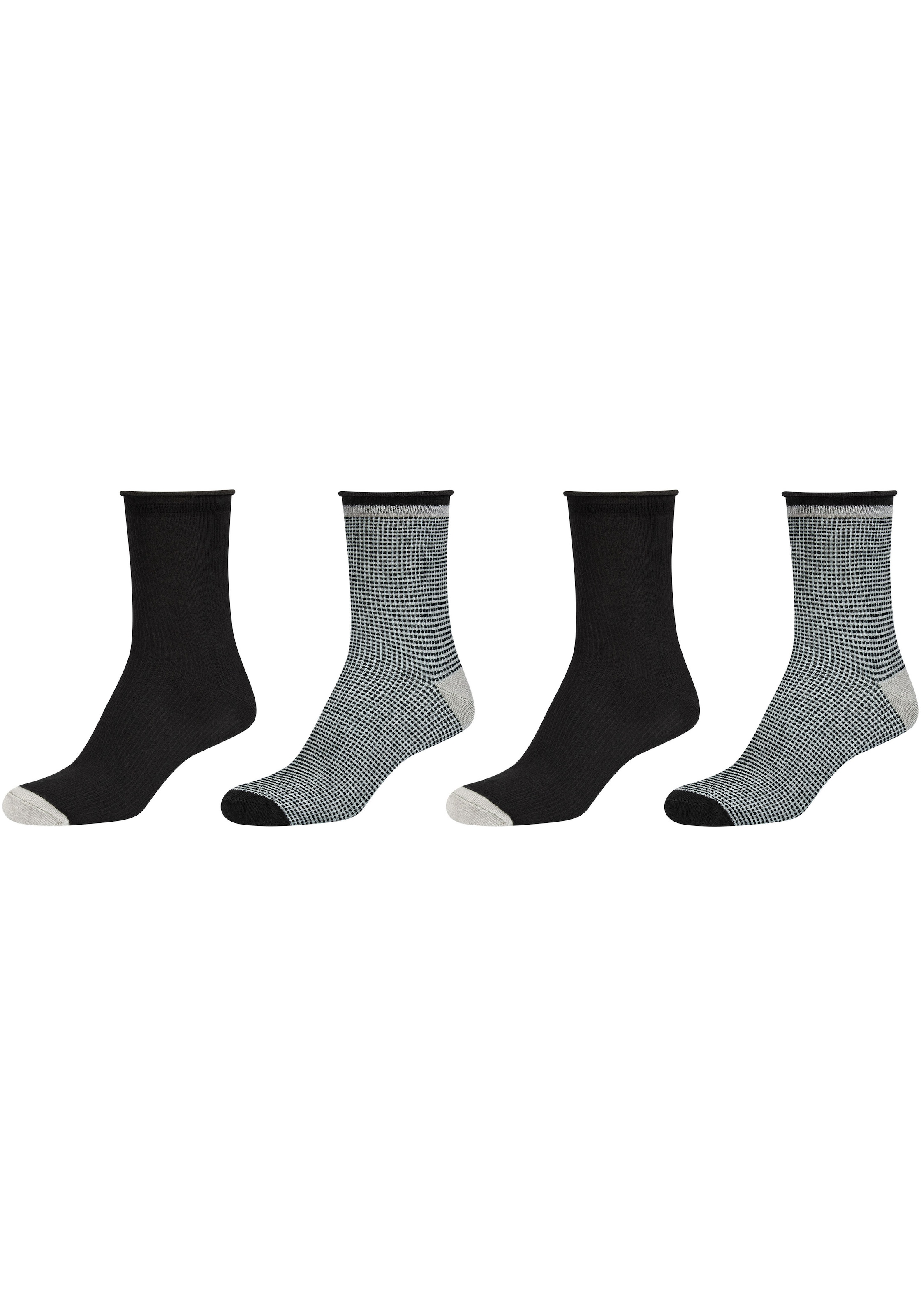 Langsocken »mit verstärkter Ferse«, (4er Pack), mit hautfreundlichem Gewebe