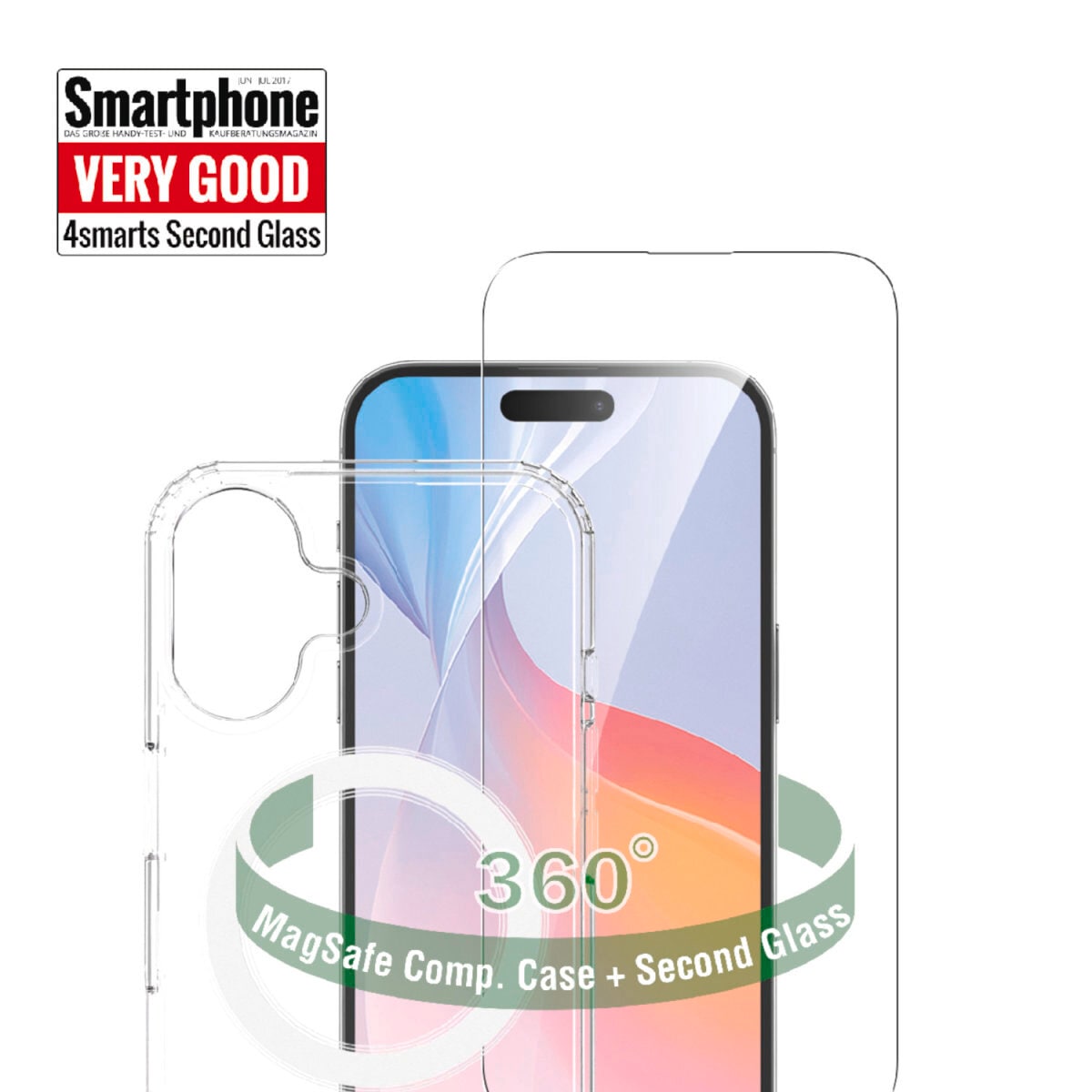 4smarts Handyhülle »360° Premium Protection Set für Apple iPhone 16«, Backcover, Schutzhülle, Handyschutzhülle, Case, Schutzcase, stoßfest