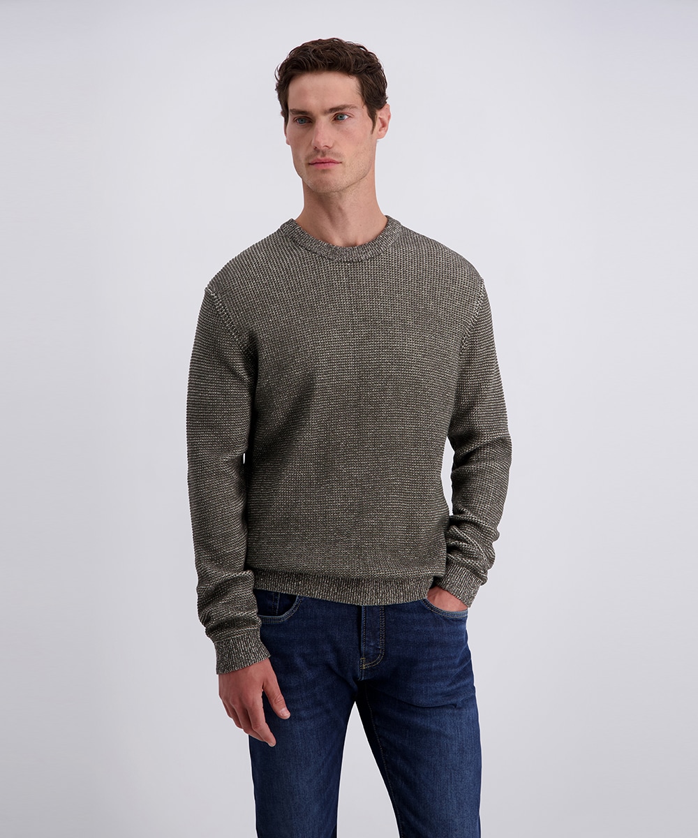 Pierre Cardin Rundhalspullover »Strick RH« Waffelmuster