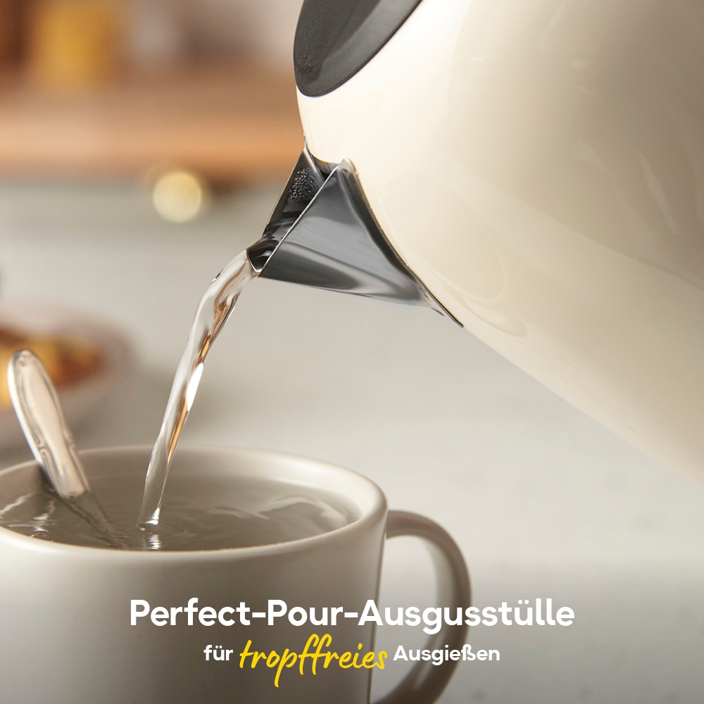 RUSSELL HOBBS Wasserkocher »Colours Plus+ Jasmine 28510-70« 1,7 l 2400 W Edelstahl, Schnellkochfunktion, Perfect-pour-Ausgustülle, Kalkfilter