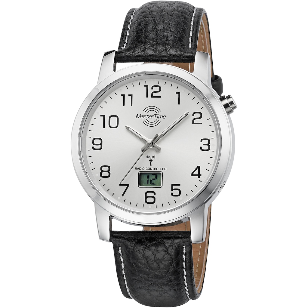 MASTER TIME Funkuhr »MTGA-10294-12L«, Armbanduhr, Quarzuhr, Herrenuhr, Datum, Langzeitbatterie