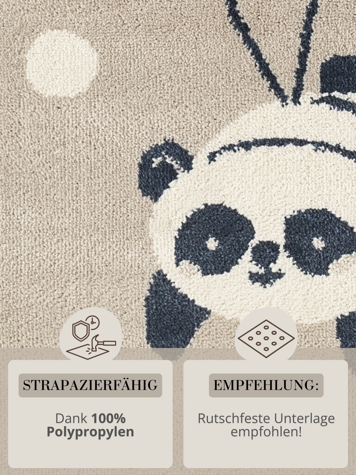 HANSE Home Kinderteppich »Dreamy Panda« rechteckig 10 mm Höhe Pflegeleicht, Weich, Kinderzimmer, Spielteppich, Spielunterlage