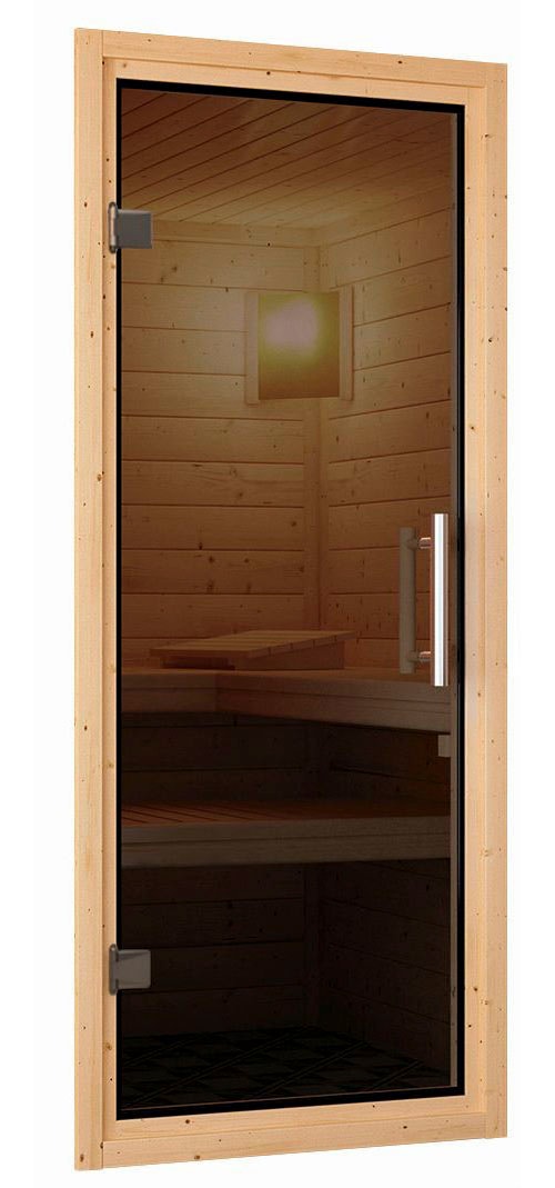Karibu Sauna »Larin« Set,  Ofen 9 KW externe Strg easy