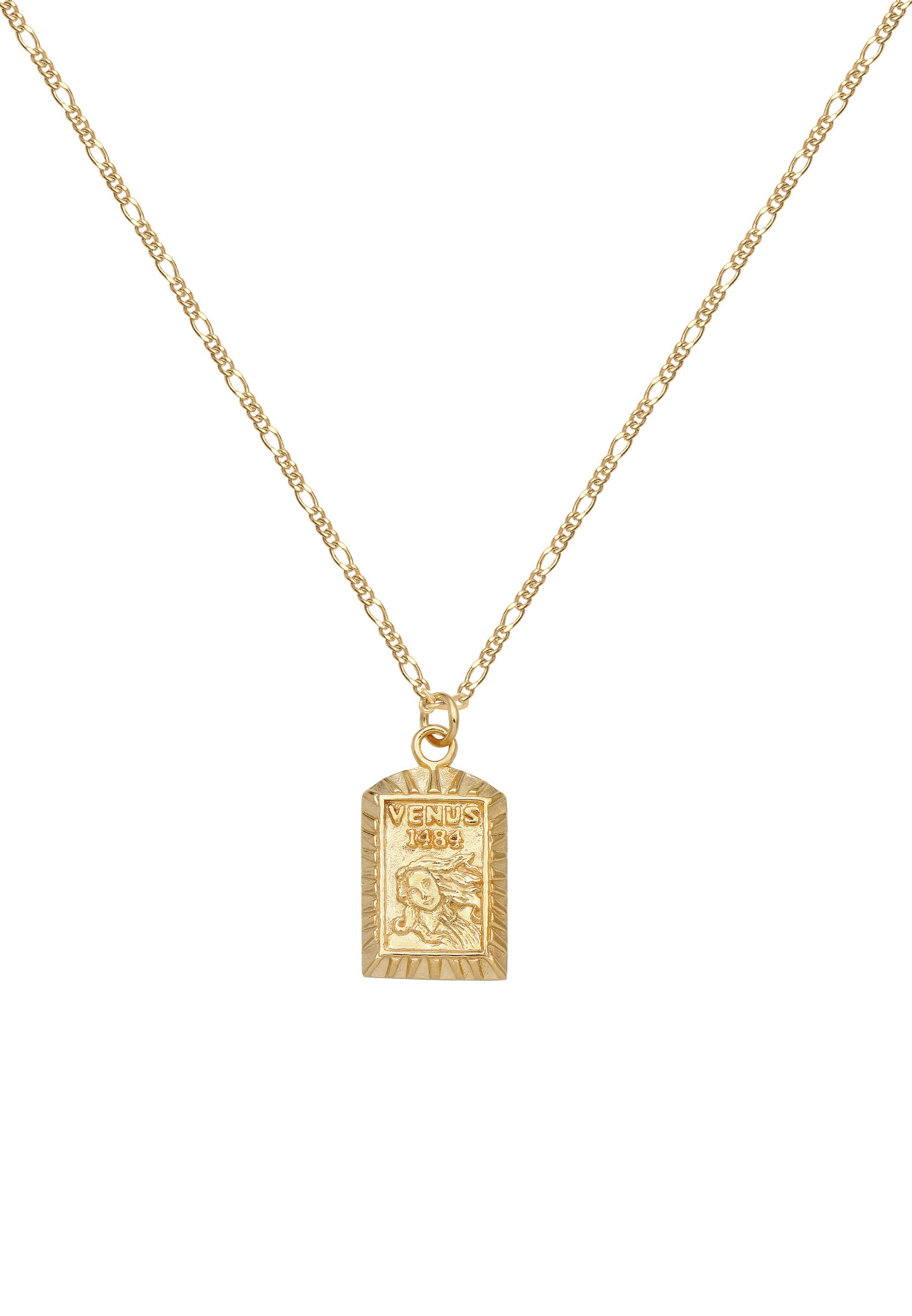 Elli Kette mit Anhänger »Halskette Venus-Anhänger Vintage 925 Sterling Silber vergoldet«