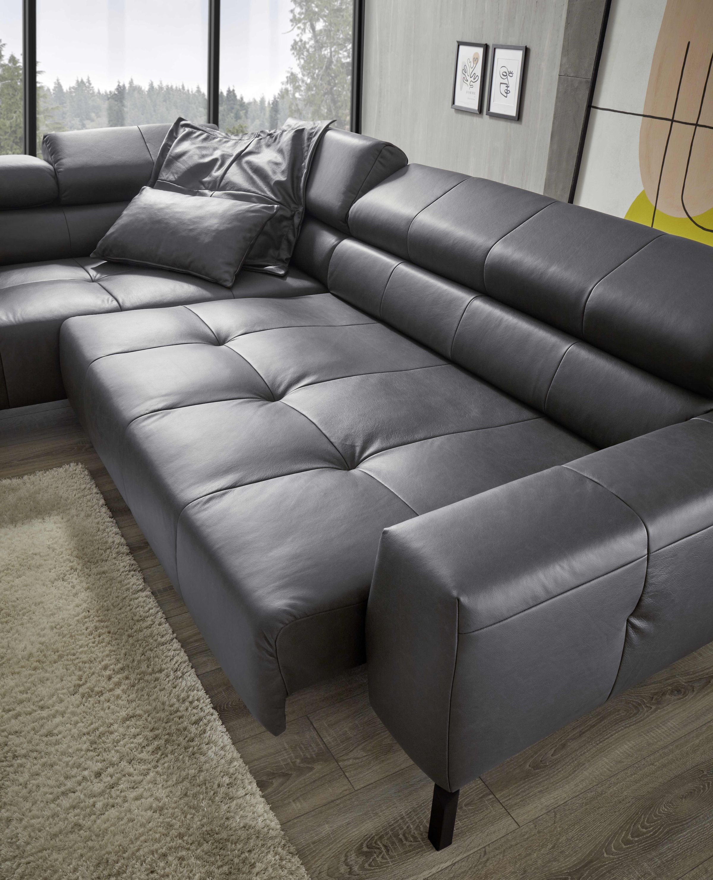 Places of Style Ecksofa »Cleveland, L-Form, incl. Kopfteilverstellung, Breite 276 cm«, wahlweise elektrischer Sitzvorzug