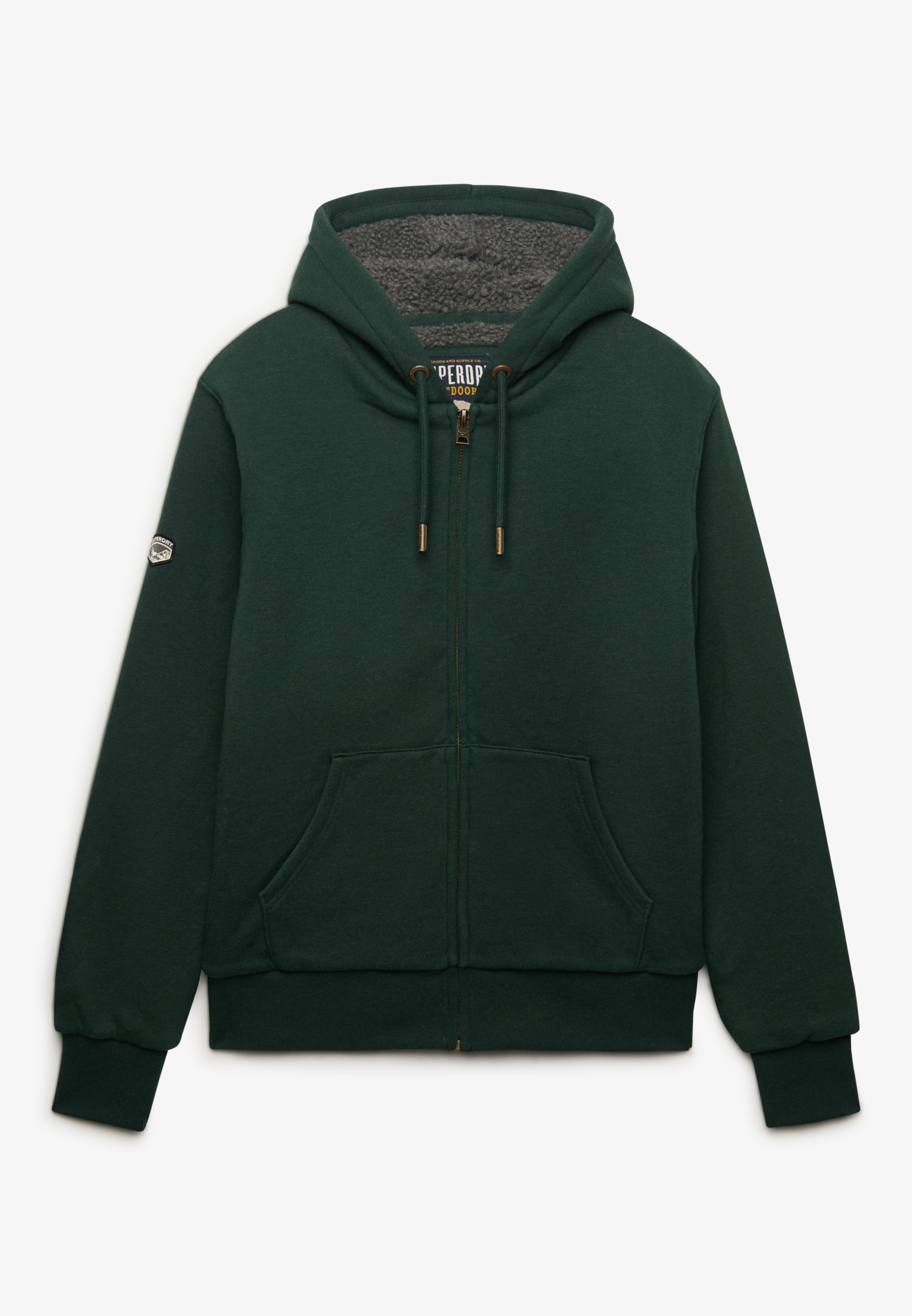 Superdry Kapuzensweatjacke »BORG LINED ZIPHOOD« Baumwollmischung, slim fit