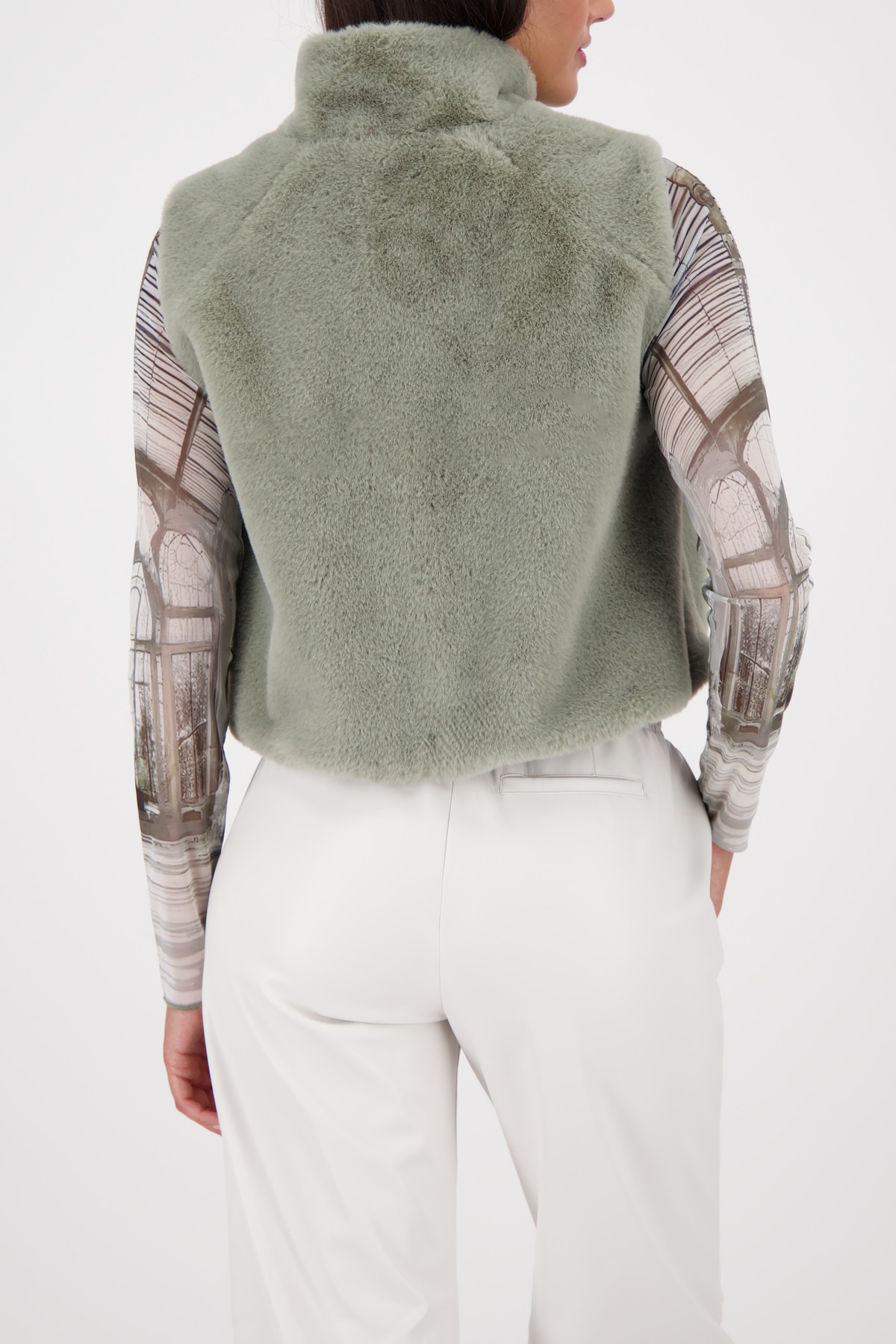 Monari Fellimitatweste »Weste fake fur« Regular fit, mit Rundhalsausschnitt