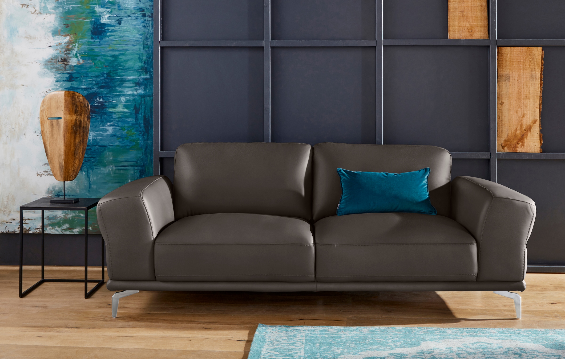 W.SCHILLIG 2,5-Sitzer »montanaa Designsofa mit erstklassigem Sitzkomfort, Ferderkern« mit Metallfüßen in Chrom glänzend, Breite 212 cm