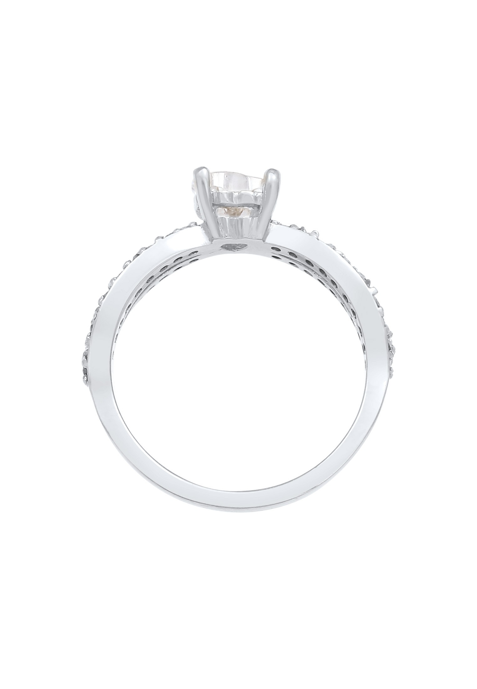 Elli Silberring »Ring Herz Zirkonia Solitär 925 Silber«
