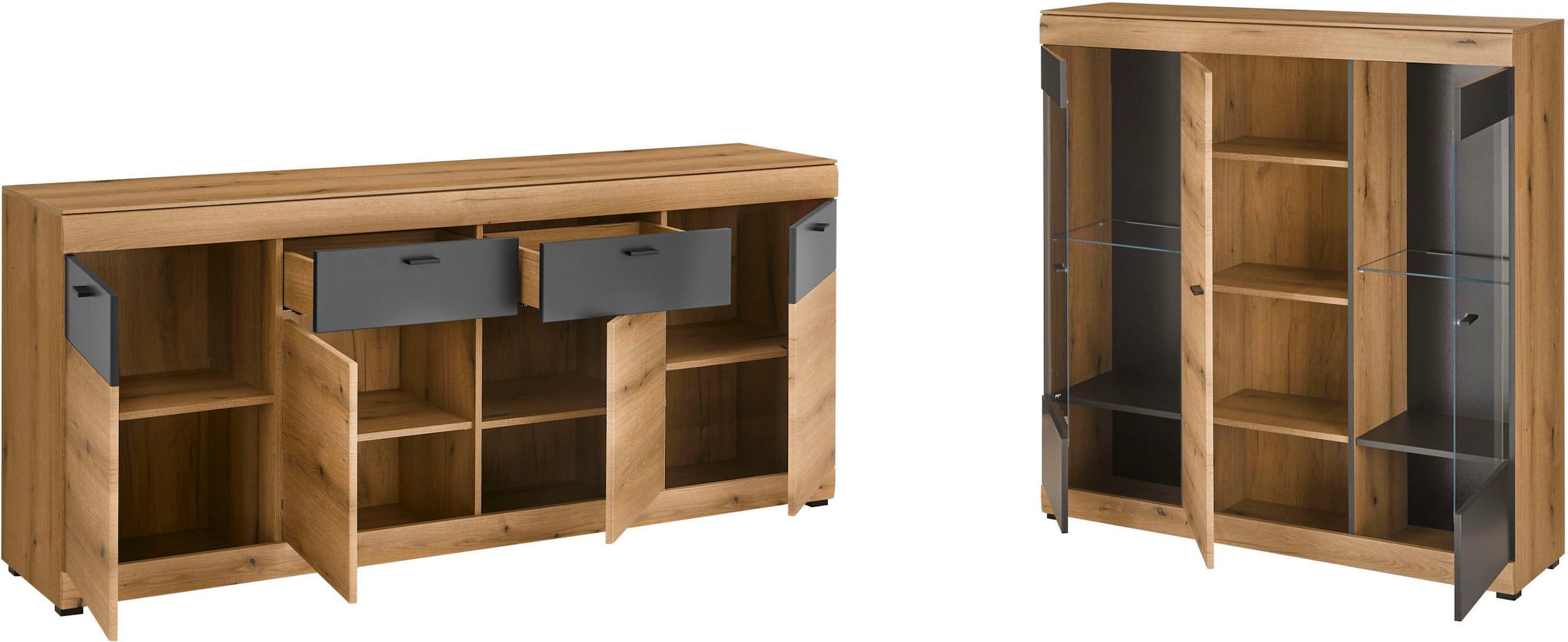 Home affaire Wohnwand »Soleto, zeitlose Anbauwand, Komplettset im modernen Stil« Komplett-Set, 2 Stk. tlg.