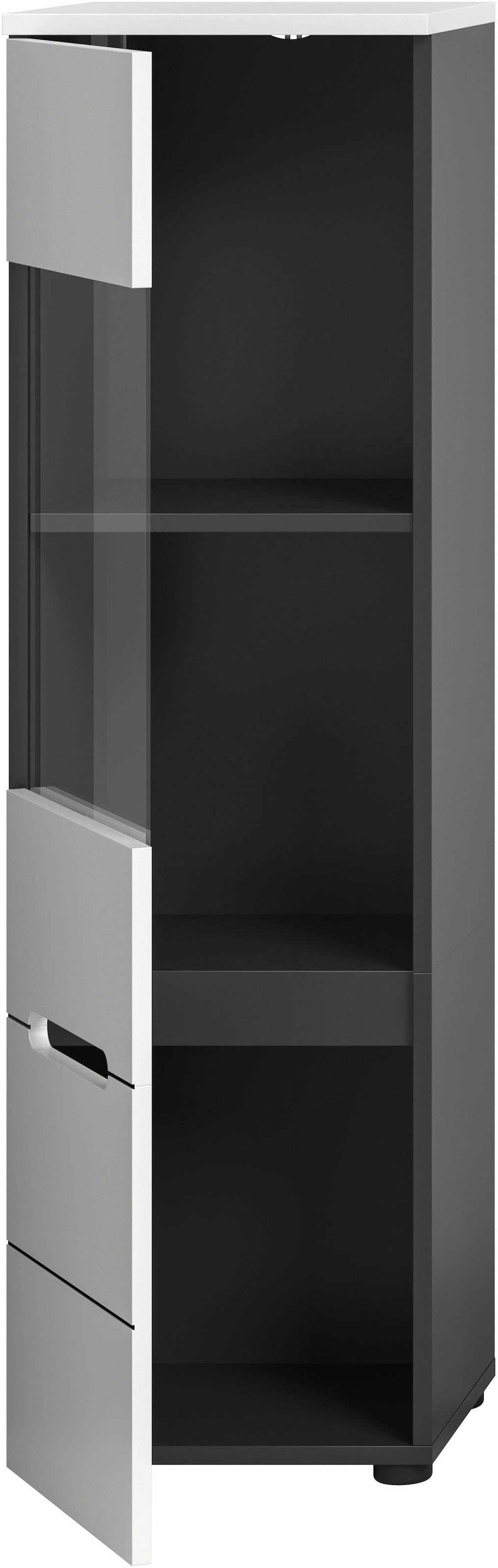 Home affaire Vitrine »REHAT, TOPSELLER!, Höhe 125 cm, 1 Glastür, 1 Böden, 3 Fächer« stehend und hängend montierbar, 1 Stk. tlg. Vitrinenschrank, Schrank, Glasvitrine, Wohnzimmervitrine