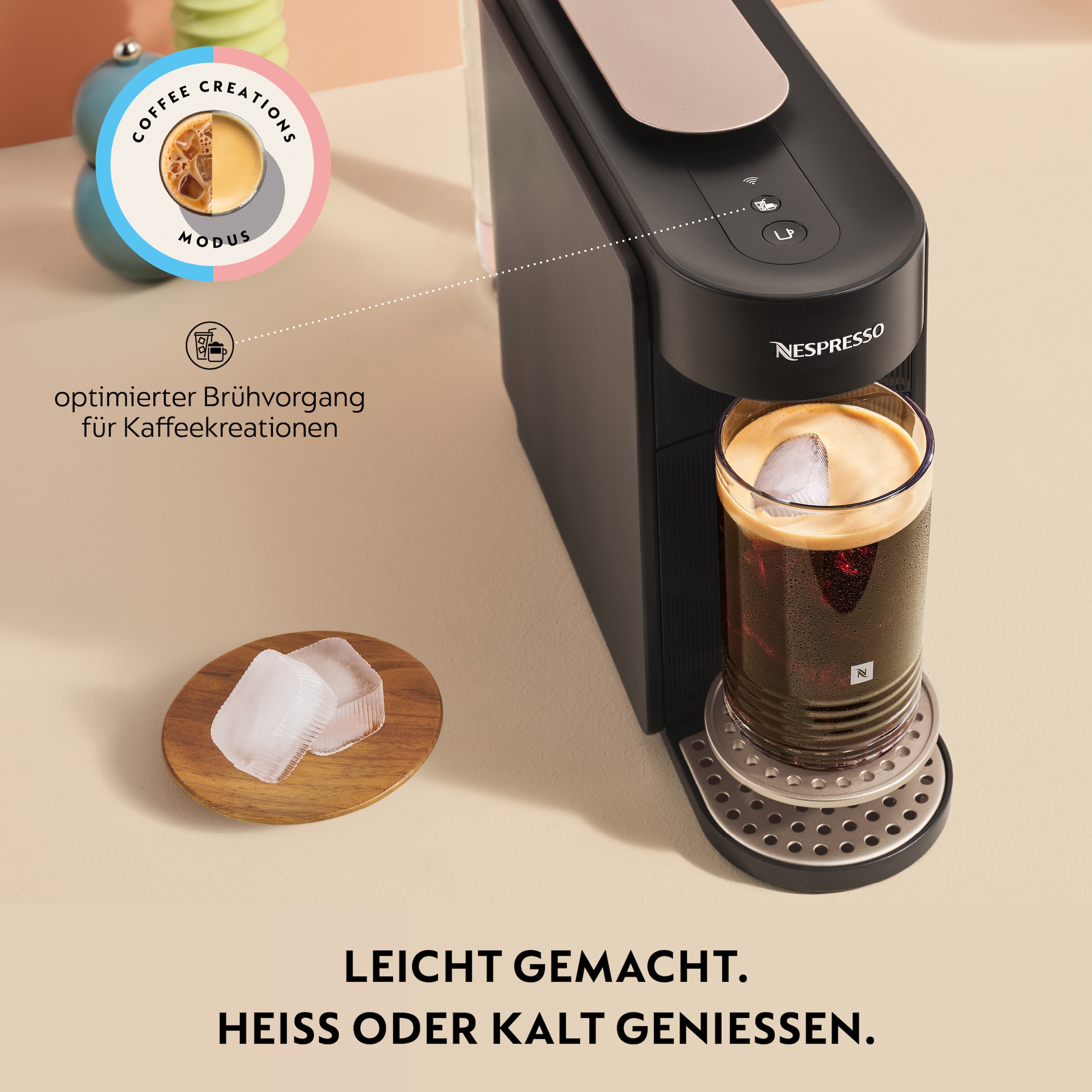 Nespresso Kapselmaschine »Vertuo Up« schlankes Design, Coffee Creations Modus, Auto-Off, 1,4 l Wassertank