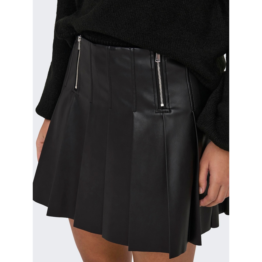 ONLY Plisseerock »ONLIZARA HW ZIP PLEAT FAUX LEA SKIRT PNT«