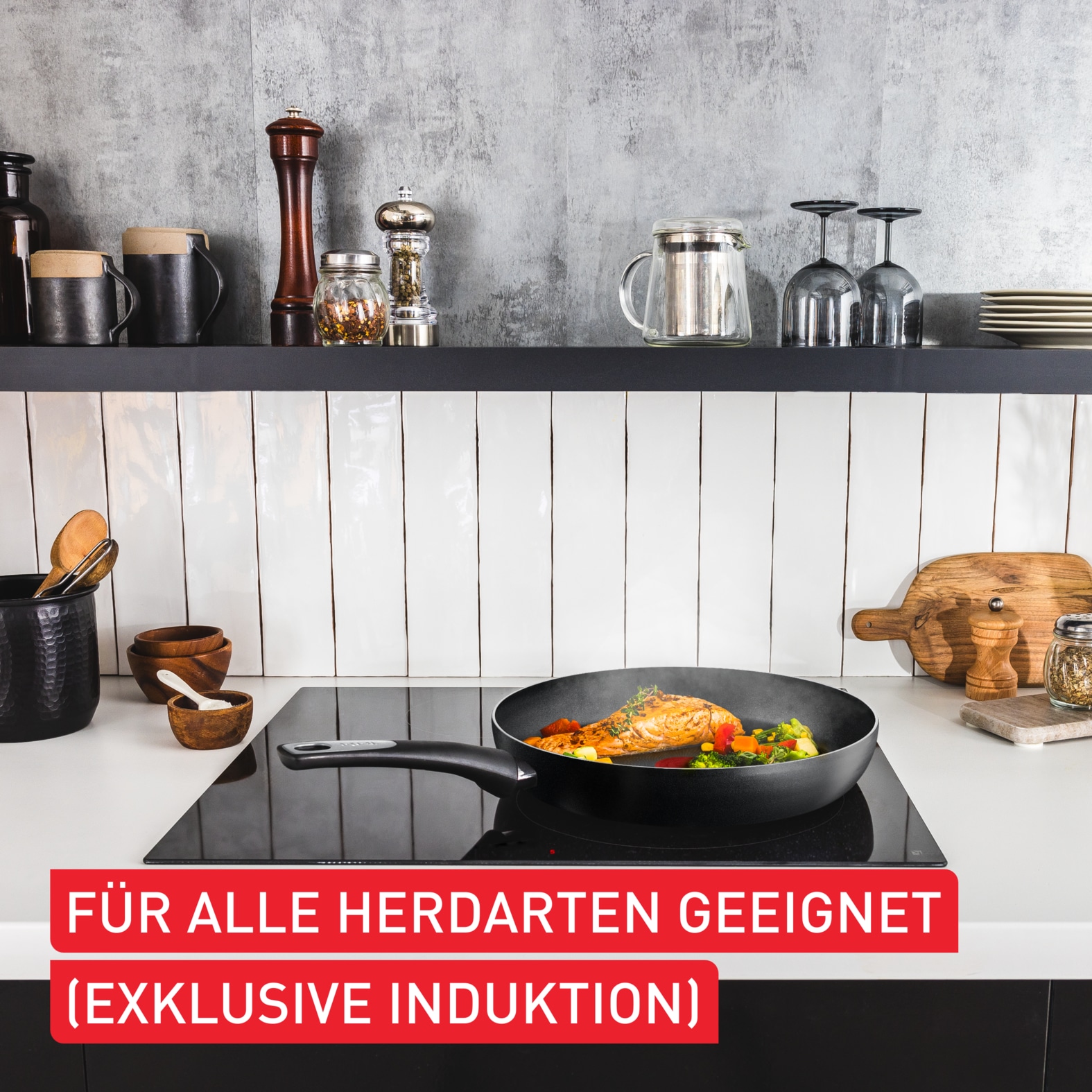 Tefal Bratpfanne »Hard Titanium Essential, Titanium Antihaftversiegelung« Aluminium 1 Stk. tlg. kompatibel Gas-/Elektro-/Keramikherden, nicht induktionsgeeignet