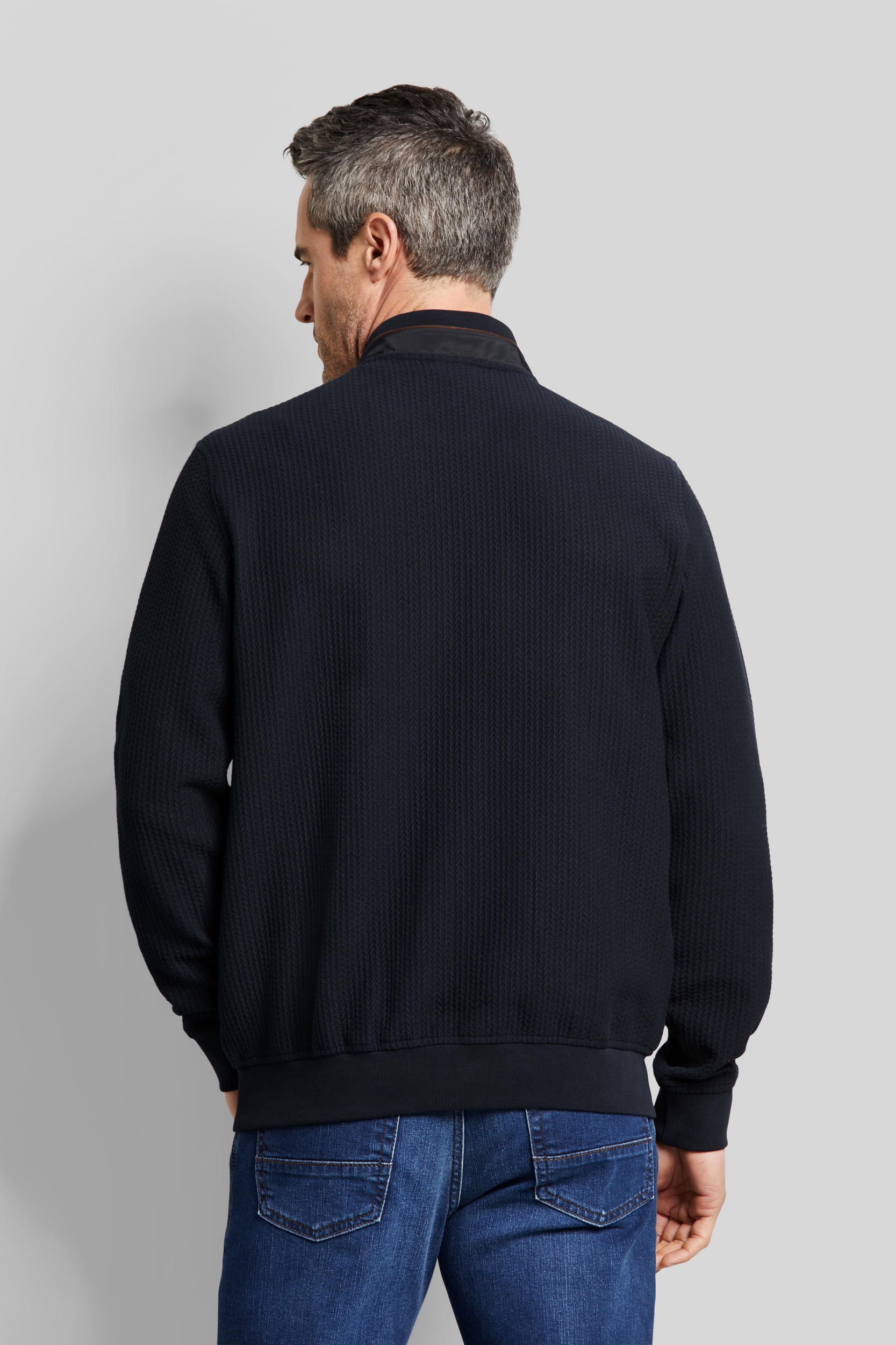 bugatti Sweatjacke, mit Collegekragen