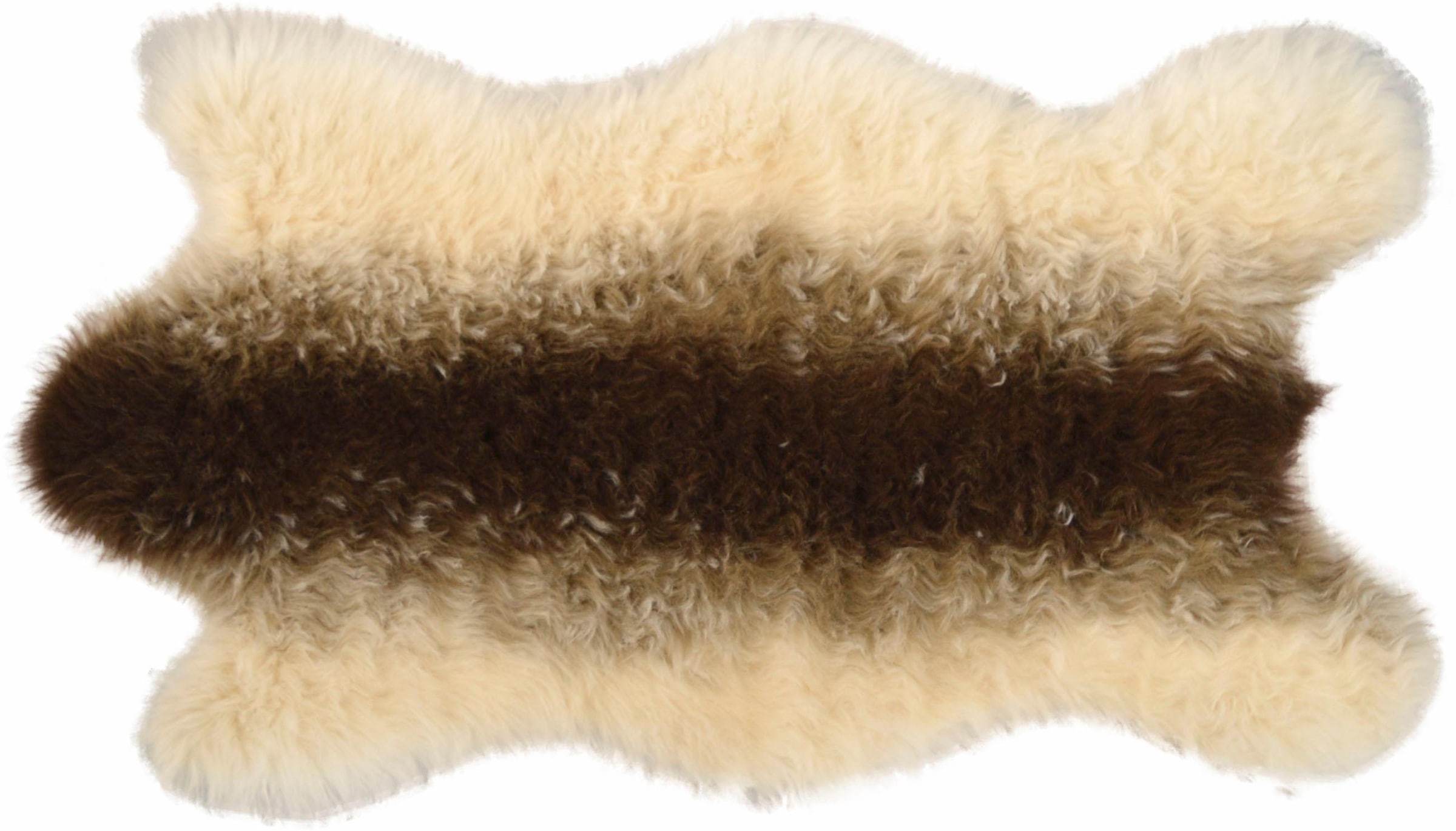KiNZLER Fellteppich »Fell Streifen«, fellförmig, 70 mm Höhe, Kunstfell, synthetischer Flokati, waschbar