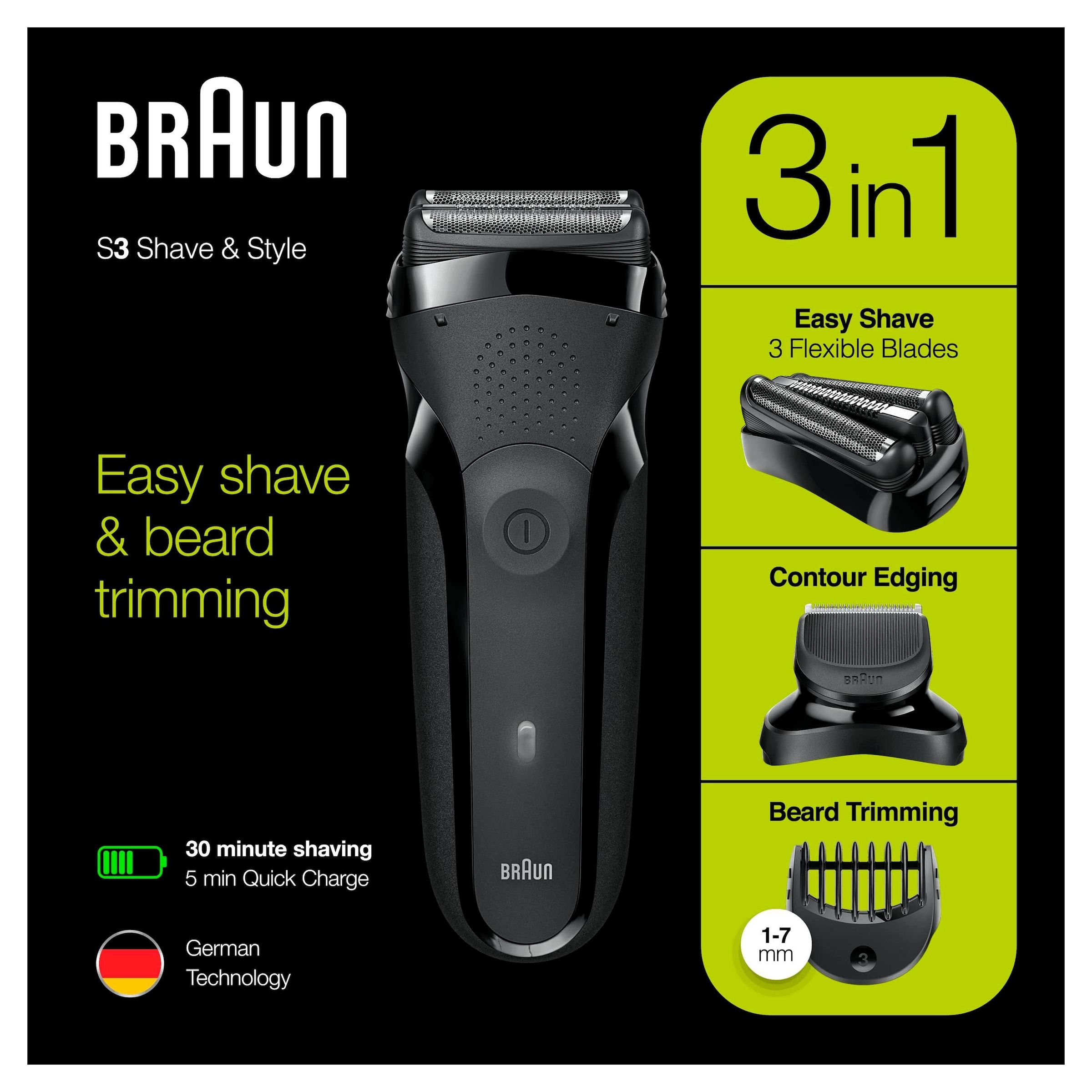 Braun Elektrorasierer »Series 3 Shave&Style 300BT«, 5 St. Aufsätze jetzt  bestellen bei OTTO