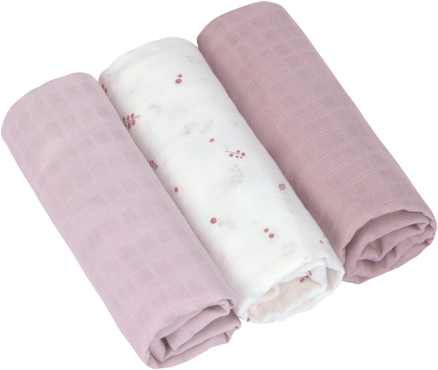 LÄSSIG Stoffwindeln »Swaddle & Burp Blanket, L, Berries«, (Set, 3 St.)