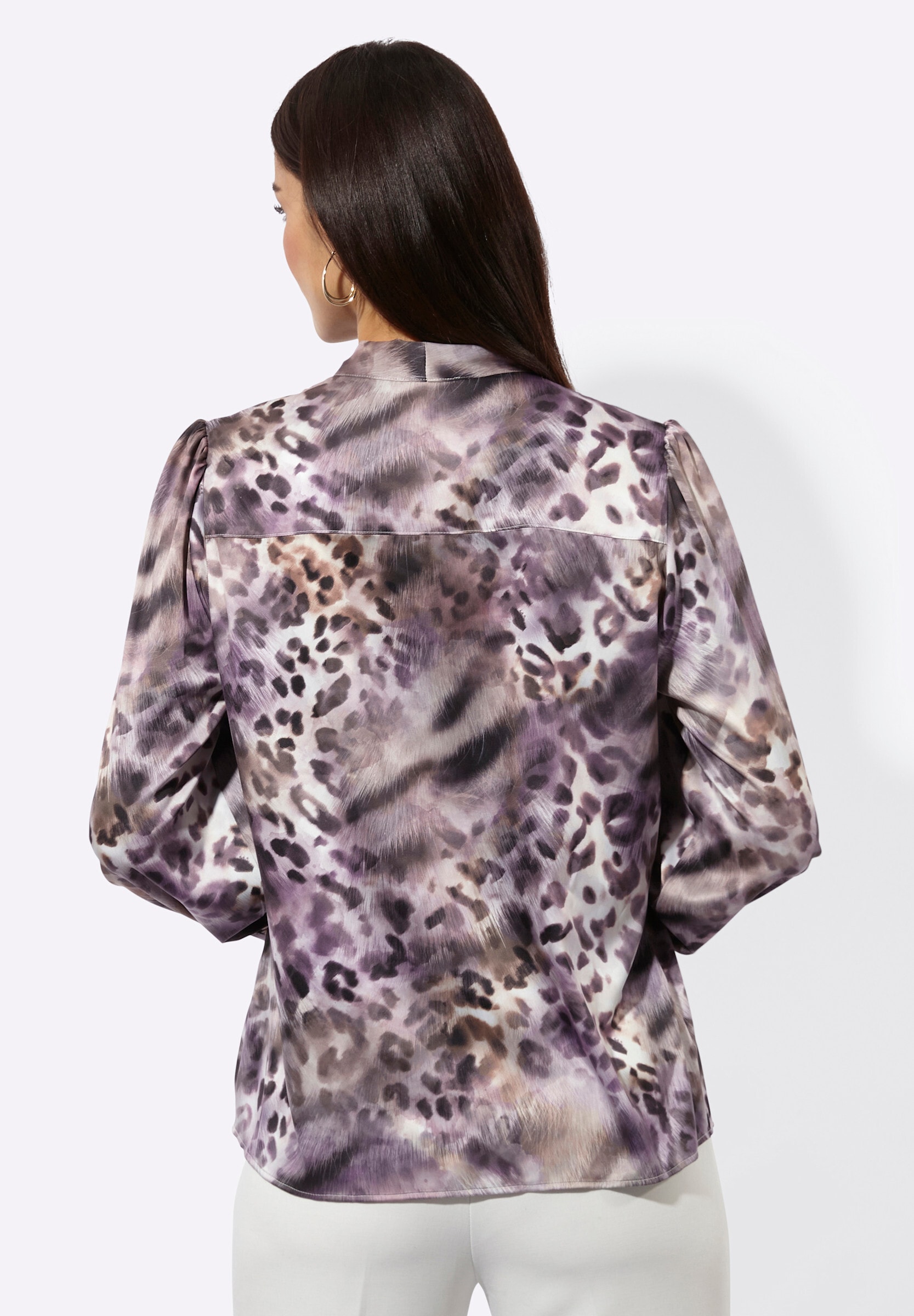 creation L Klassische Bluse »Satin-Bluse Schluppenbluse mit verdeckter Knopfleiste«