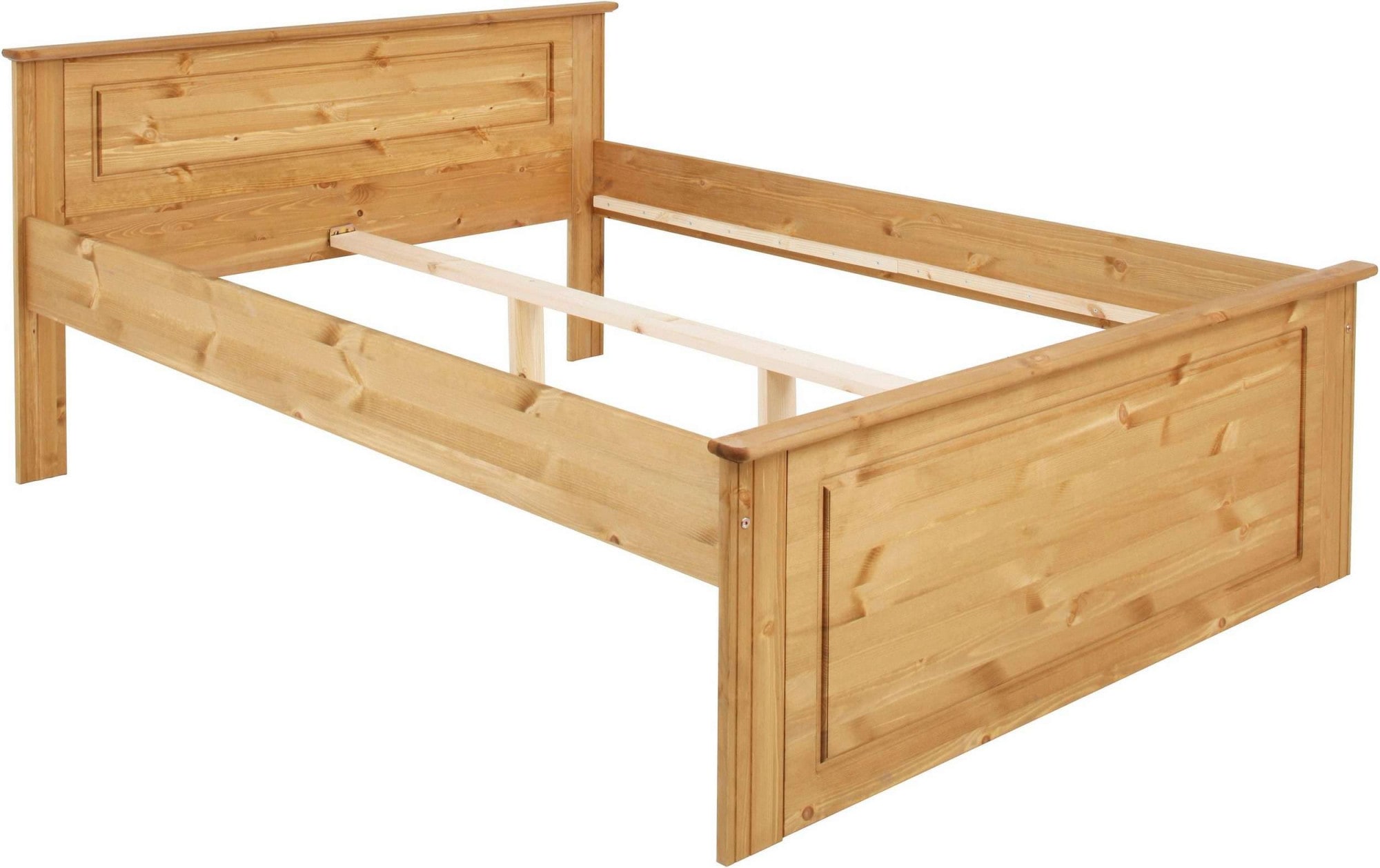 OTTO home Massivholzbett »Hugo, FSC® zertifiziertes Massivholz, Landhausstil« Breite/Belastbarkeit 180cm/200KG, 140cm/180KG,  Stauraumbett, optional inklusive Schubladen, extra belastbar