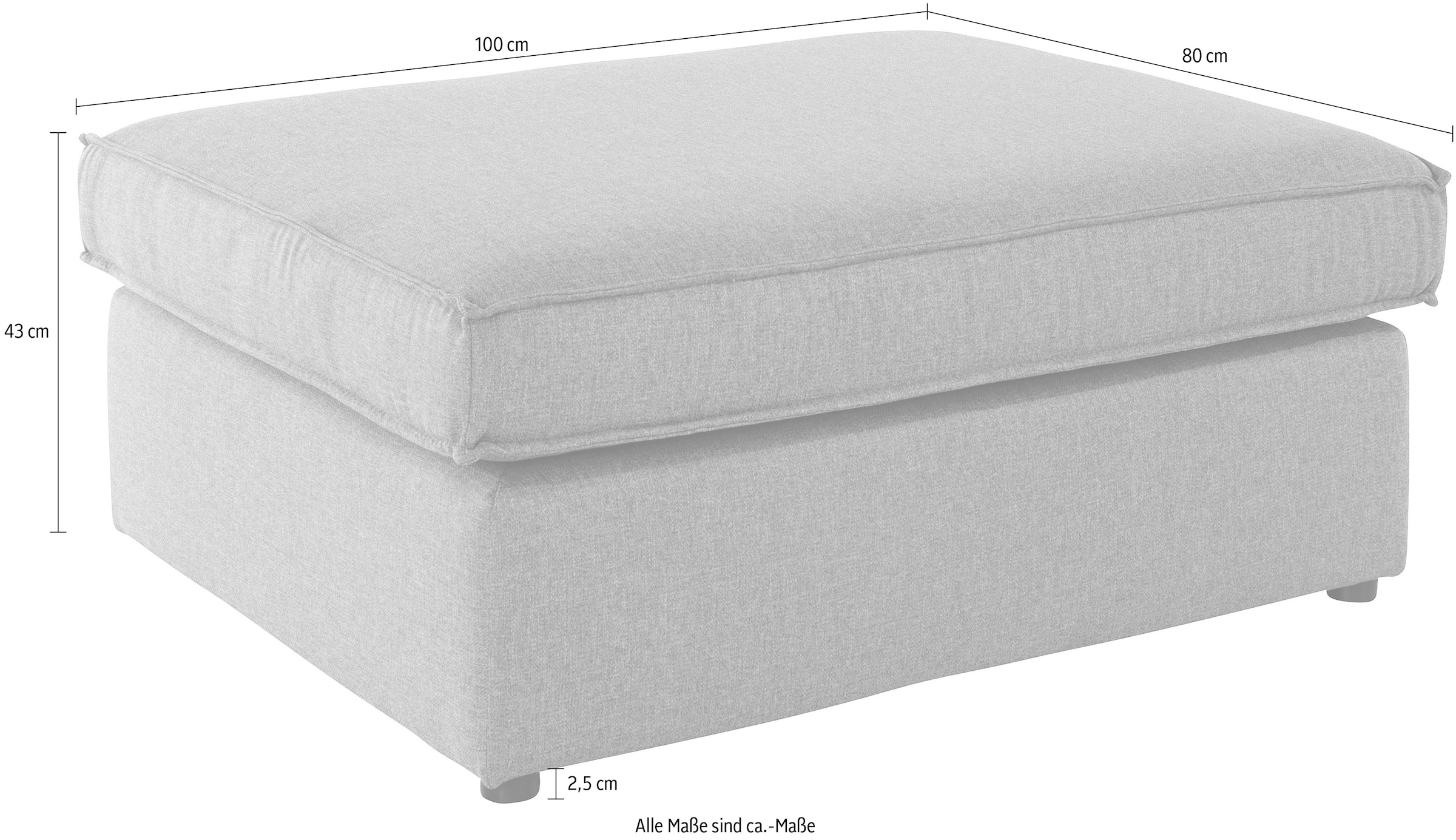 RAUM.ID Polsterhocker »Florid« einzeln stellbar oder als Teil eines Modulsofas,  auch in Cord