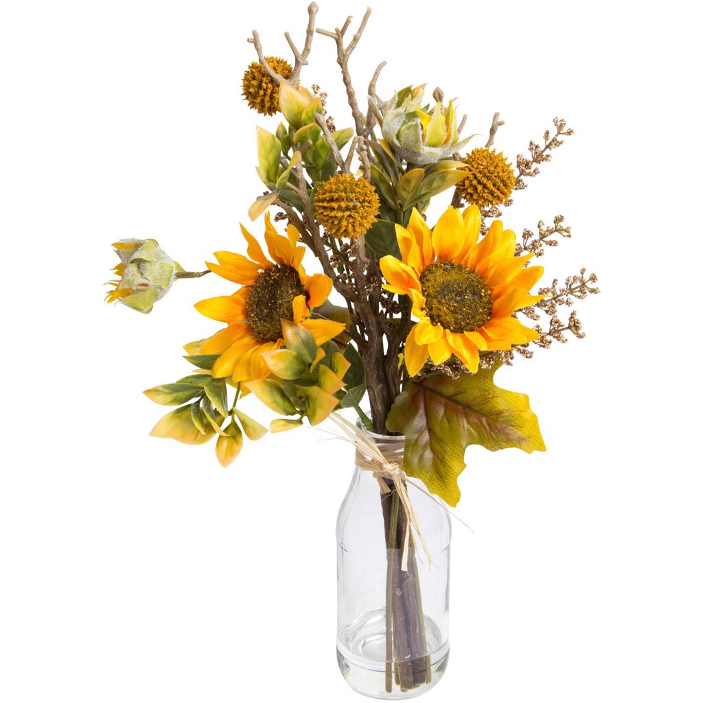 Botanic-Haus Künstliche Zimmerpflanze »Sonnenblumenstrauß im Glas«