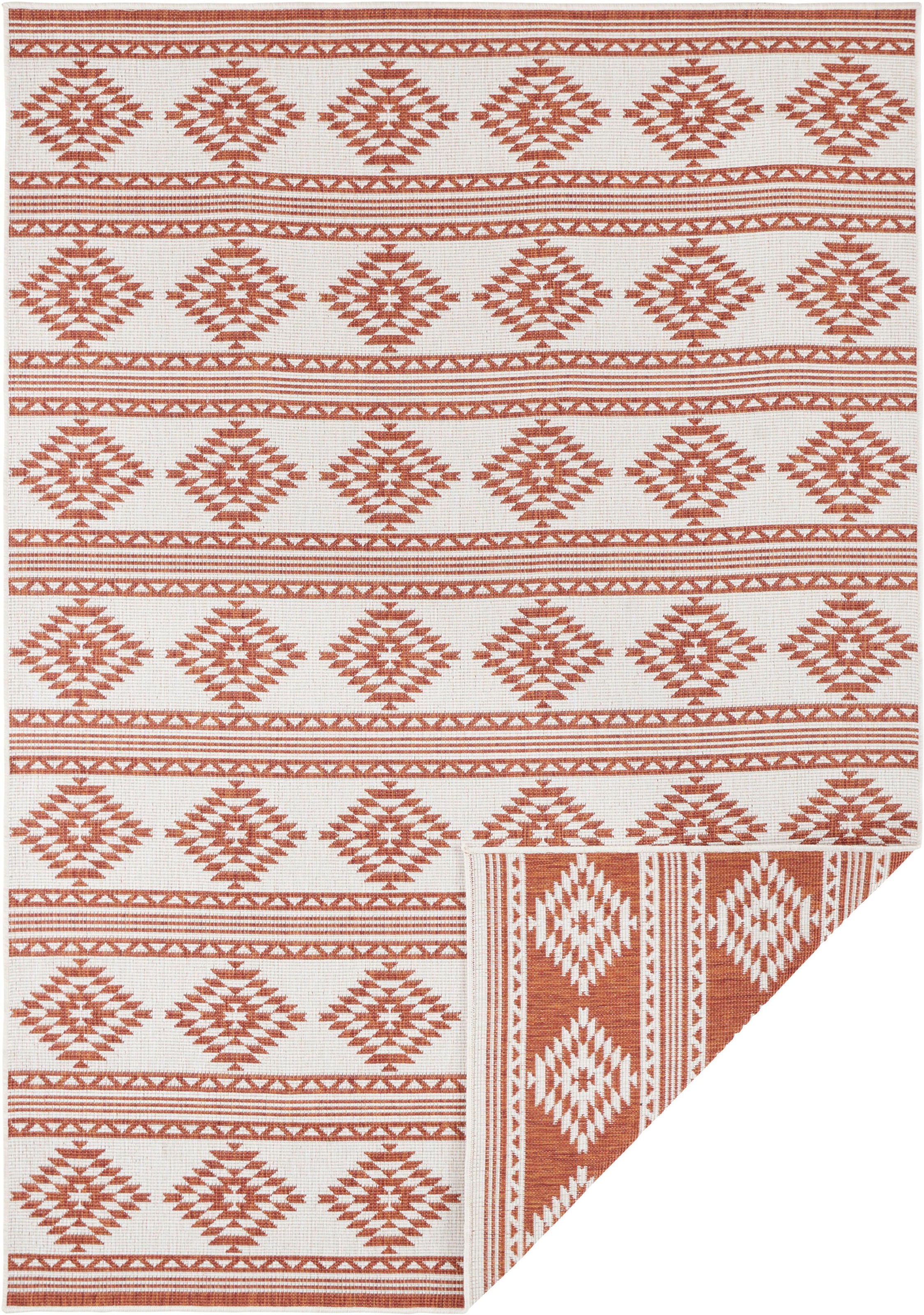 freundin Home Collection Teppich »Maple«, rechteckig, 5 mm Höhe, Flachgewebe Wendbar, Rauten Design, Pflegeleicht