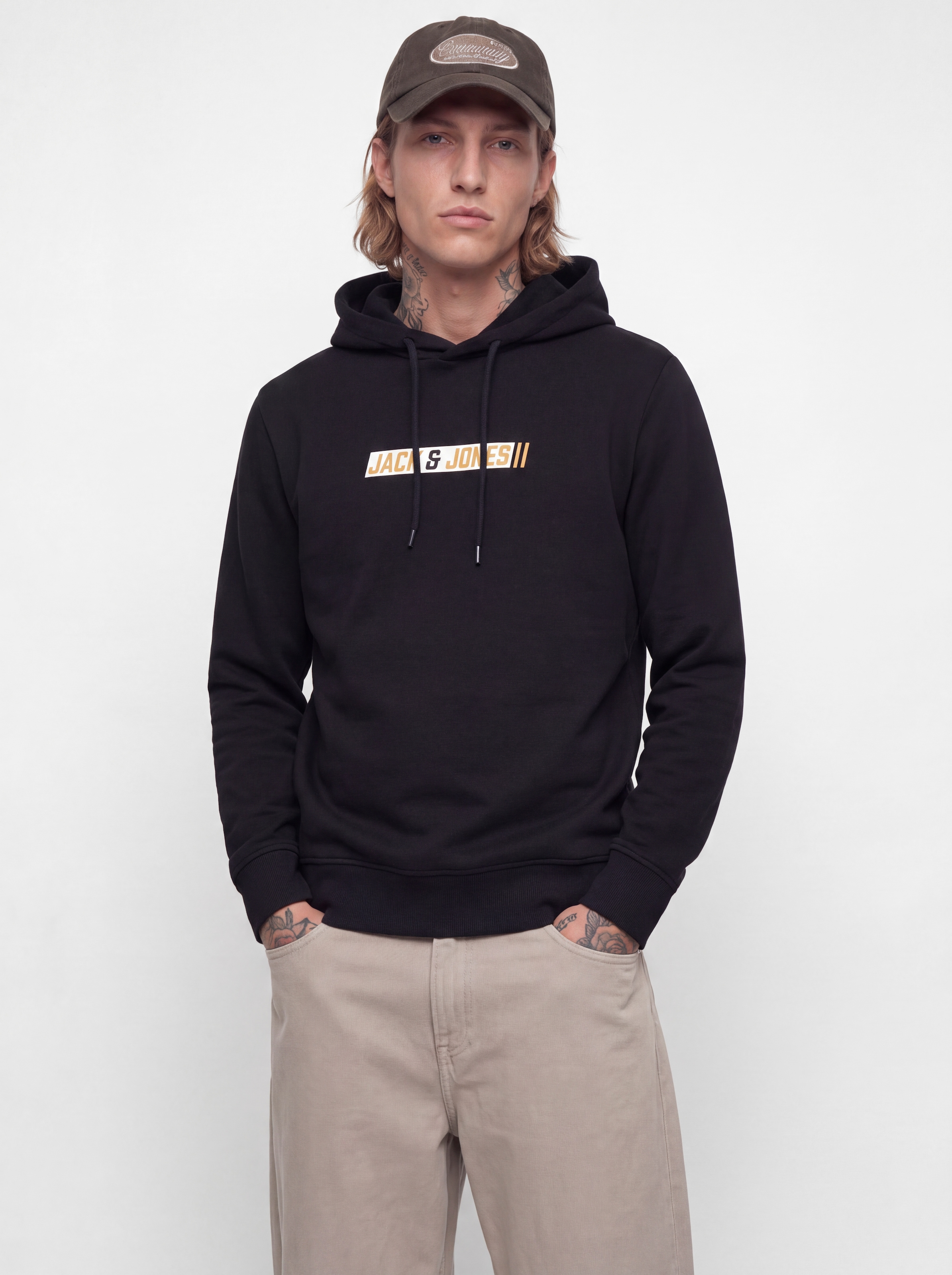 Jack & Jones Kapuzensweatshirt »JJMUNK SWEAT HOOD 3PK MP«, 3 Materialmix, regular fit
