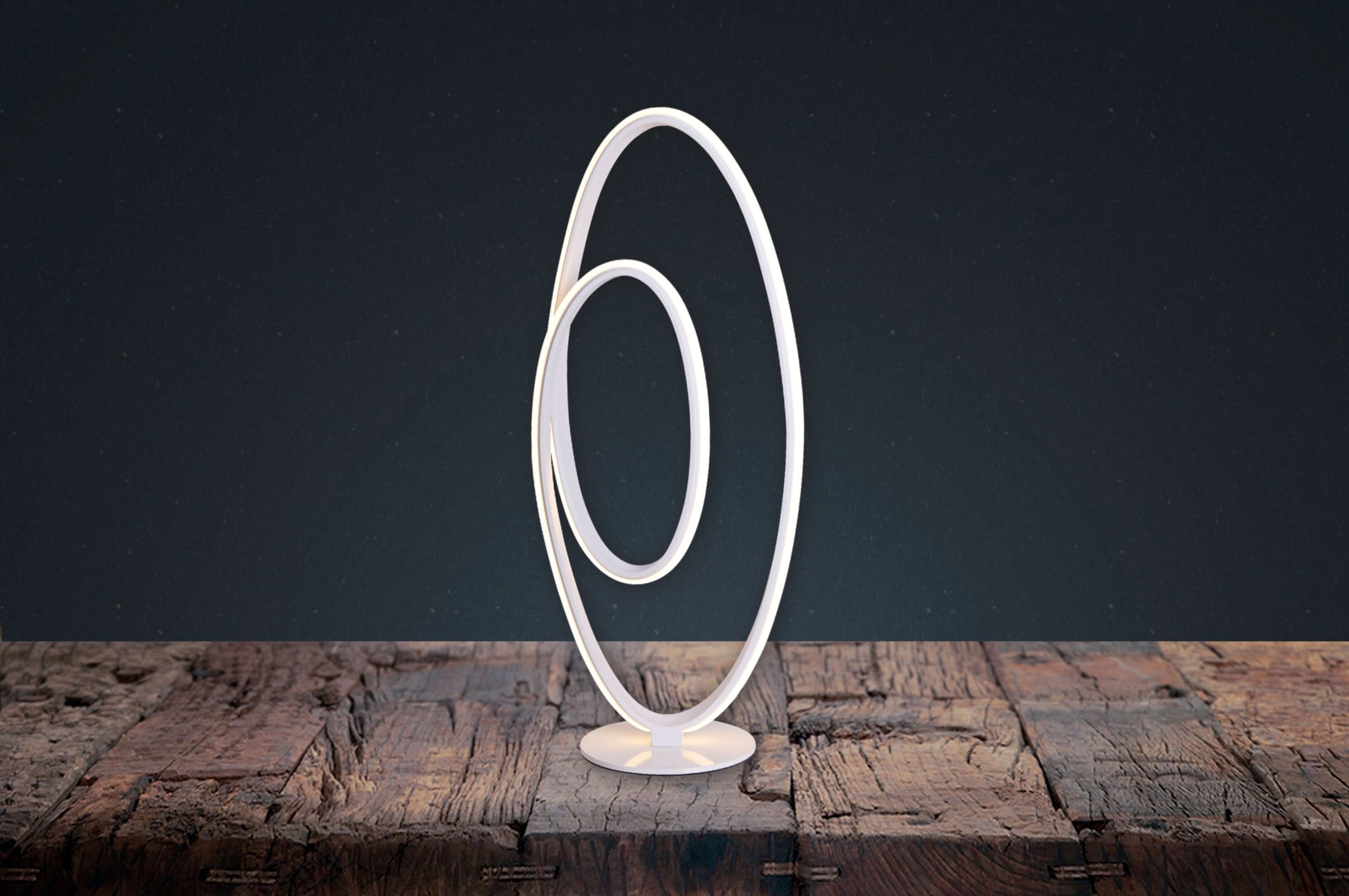 näve LED Stehlampe »Odrive« LED-Modul 1 Stk. Warmweiß oval, dimmbar, geschwungene bogenförmige LED-Streifen, weiß