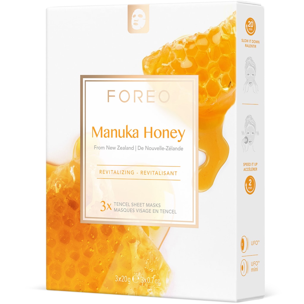 FOREO Gesichtsmaske »Farm To Face Collection Sheet Masks Manuka Honey«, (3 tlg.)