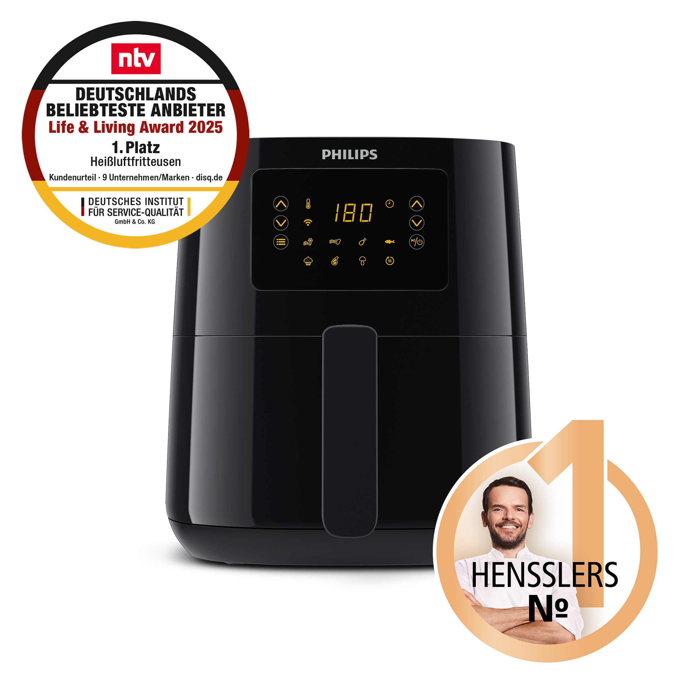 Philips Heißluftfritteuse »Airfryer HD9255/90, 4,2 l«, 1400 W, Fassungsvermögen 4,1 l, Rapid Air Heißlufttechnologie, WiFi Konnektivität, Warmhaltefunktion