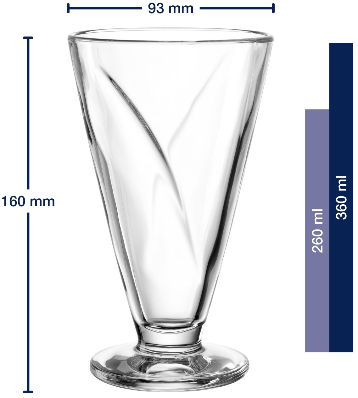 LEONARDO Eisschale »CONO, Eisbecher aus Glas, 360 ml, 4er-Set« 4 Stk. aus Glas spülmaschinengeeignet