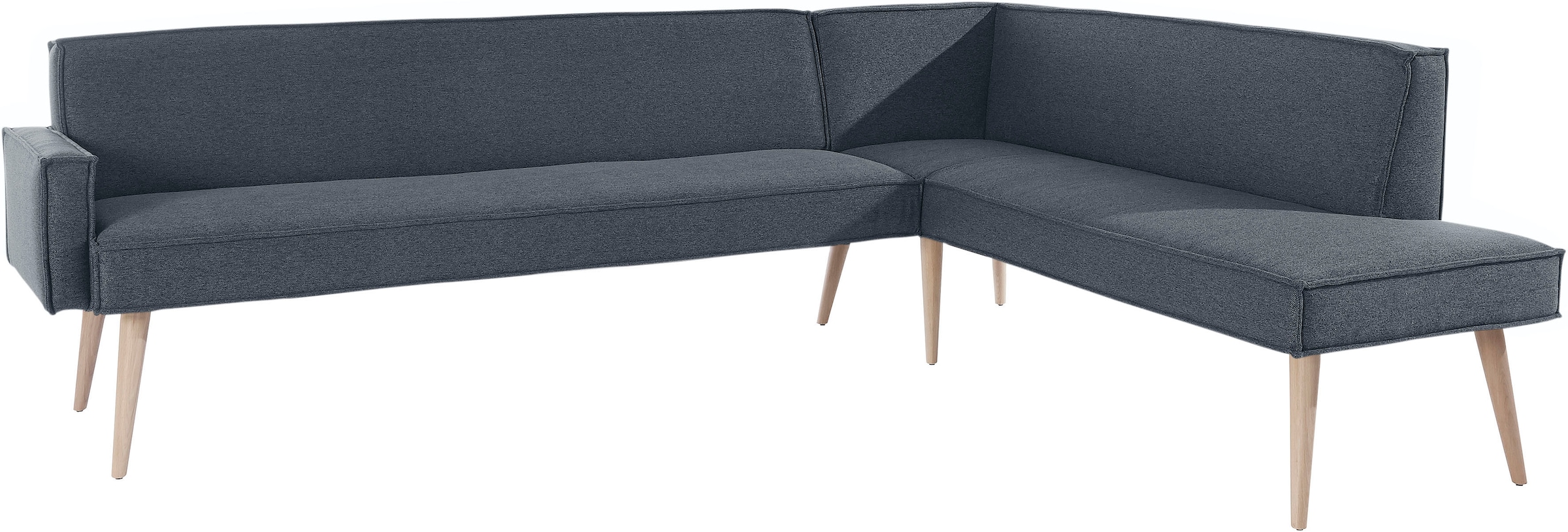 exxpo - sofa fashion Eckbank »Lungo, moderne Kedernaht, bequem und elegant, hoher Holzfuß«, hochwertige Detailverarbeitung, frei im Raum stellbar