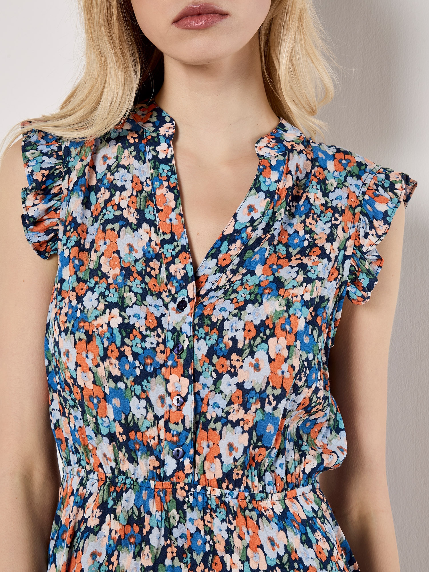 Apricot Druckkleid »Minikleid« mit Knopfleiste