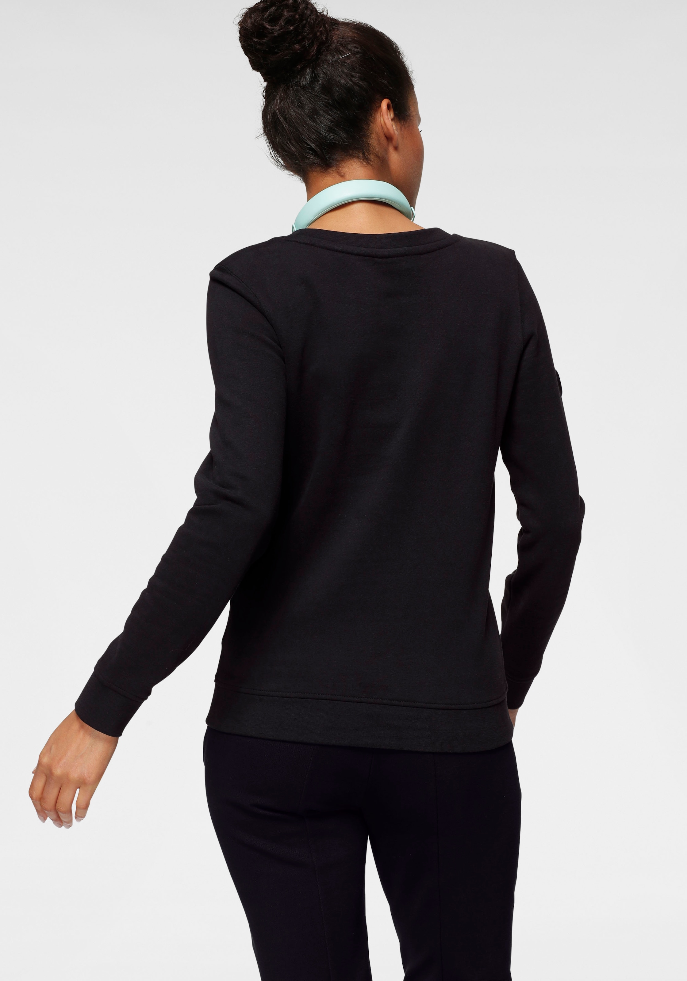 KangaROOS Sweatshirt, Langarm, figurbetonter Schnitt, unifarben, Rundhalsausschnitt