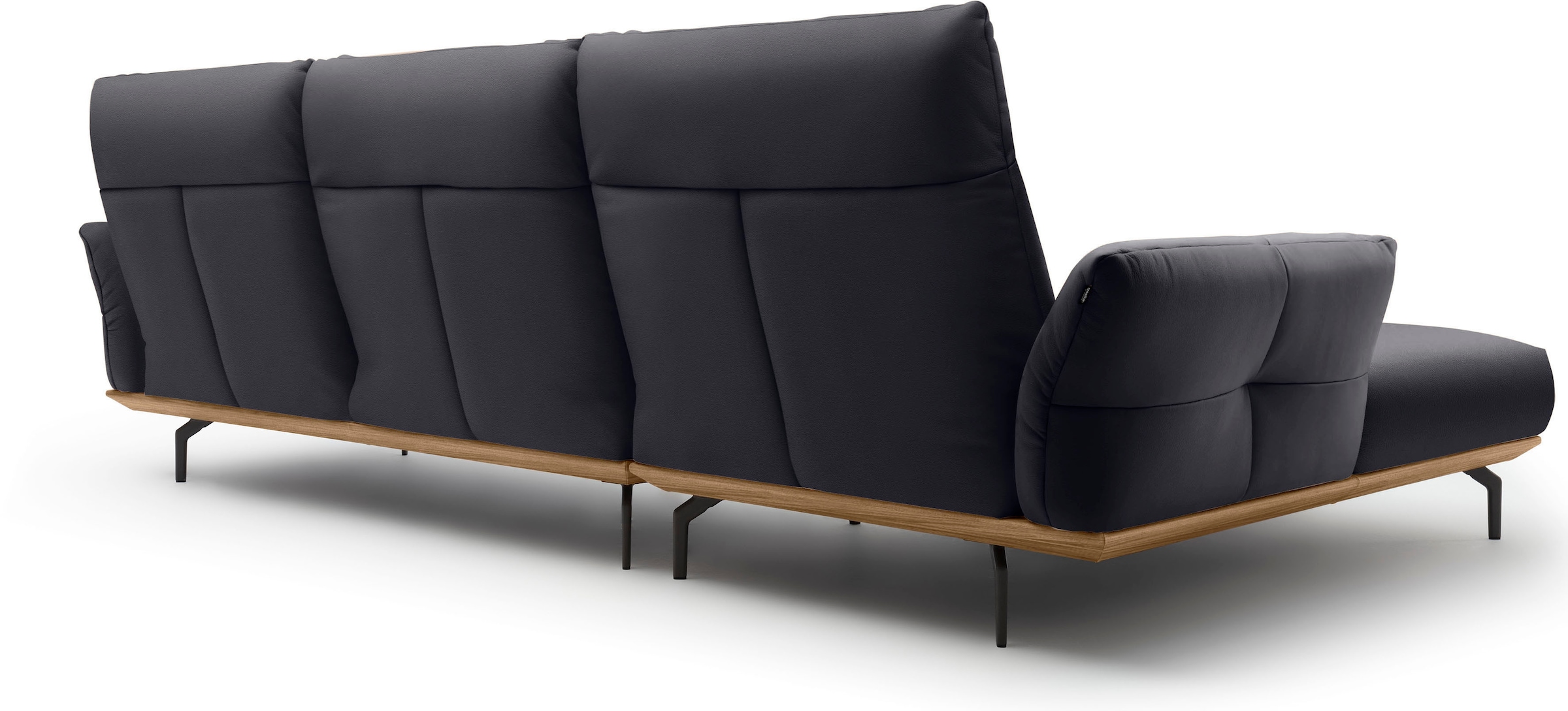 Creation BY ROLF BENZ Ecksofa »CR.460«, Sockel in Nussbaum, Winkelfüße in Umbragrau, Breite 318 cm