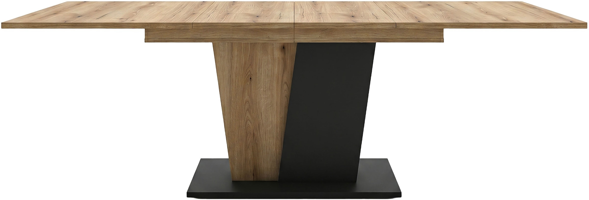 OTTO home Esstisch »MONOLITH, ausziehbar 150 -230 cm, inklusive 2x 40 cm Einlegeplatte« V-Gestell mit Bodenplatte, Tisch, Küchentisch, Esszimmer, Küche