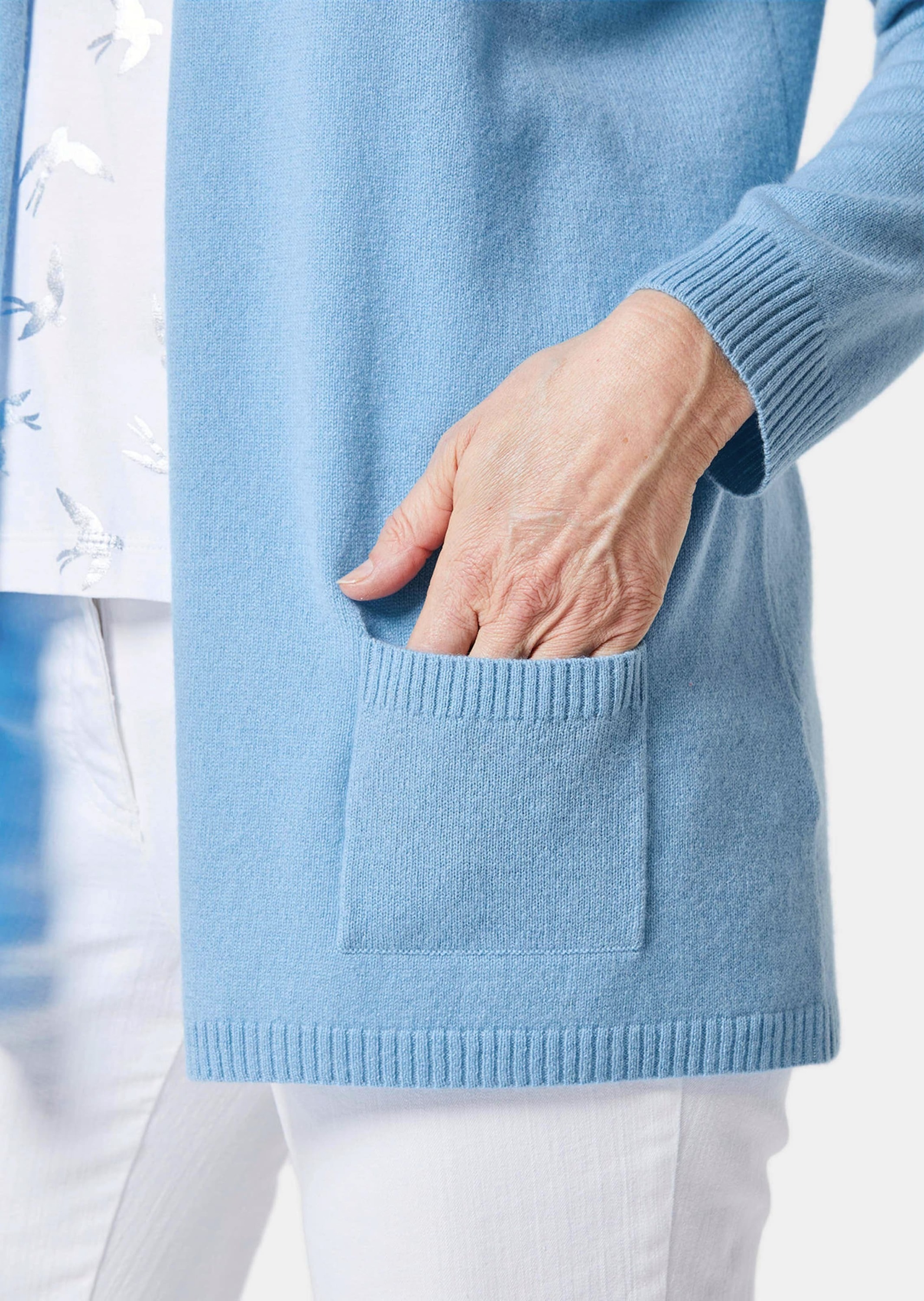 GOLDNER Strickjacke »Kurzgröße Langarm Feinstrick-Cardigan«