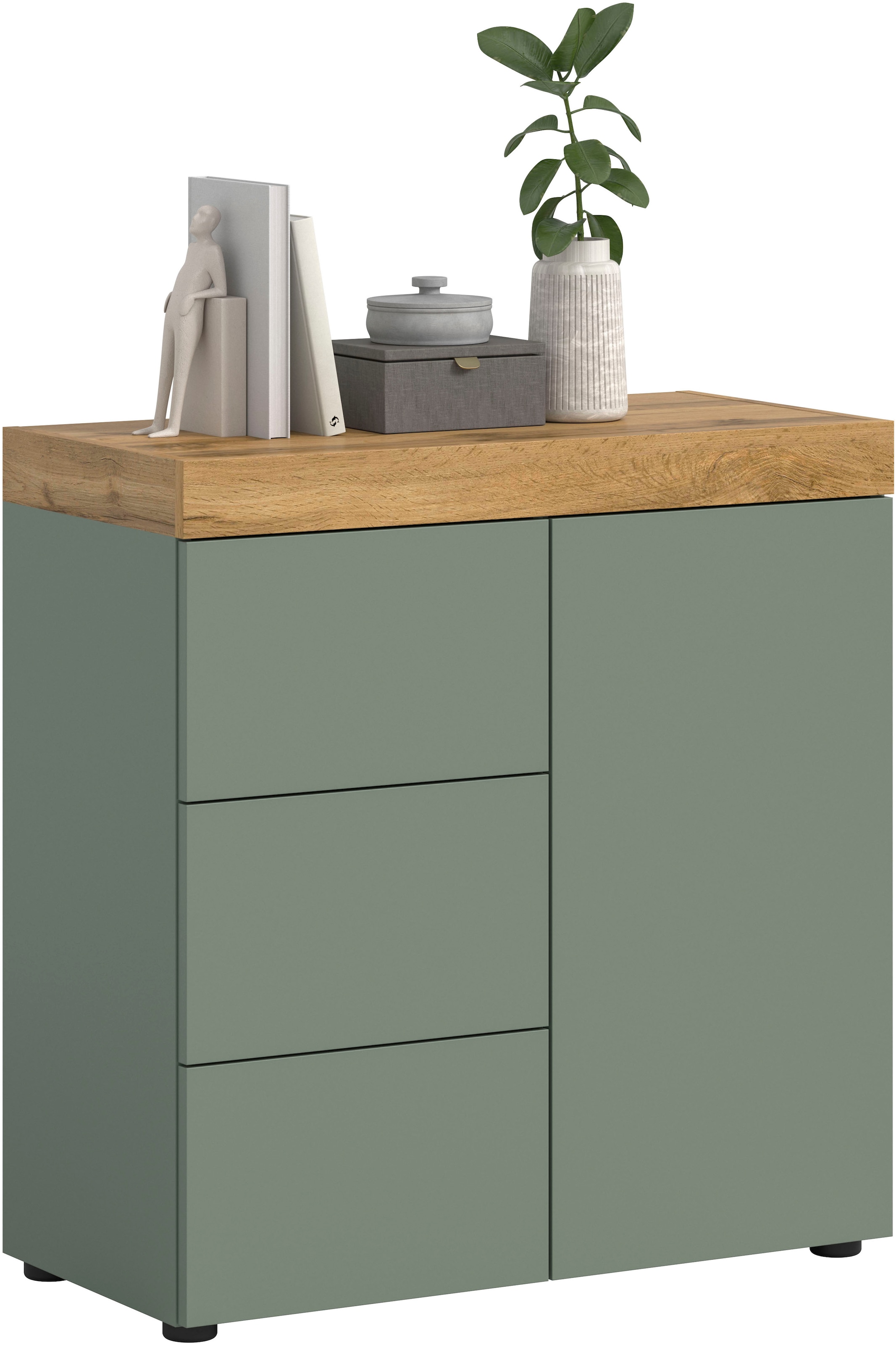 OTTO home Kommode »MAMBO, TOPSELLER!, Breite 77cm, 1 Tür, 3 Schubkästen, push-2-open« 2 farbige Ausführung, in verschiedenen Farben erhältlich, 1 Stk. tlg. Kommode, Anrichte, Wohnzimmer, Schlafzimmer