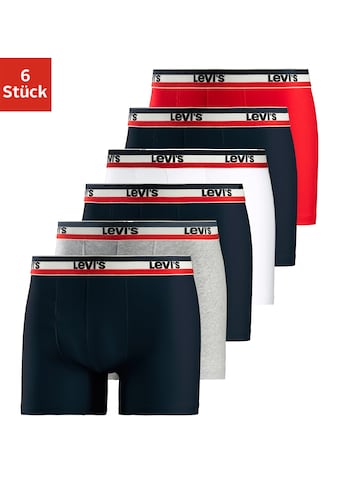 Levi's® Boxer, (Packung, 6er-Pack), Streifen Logo Bund kaufen