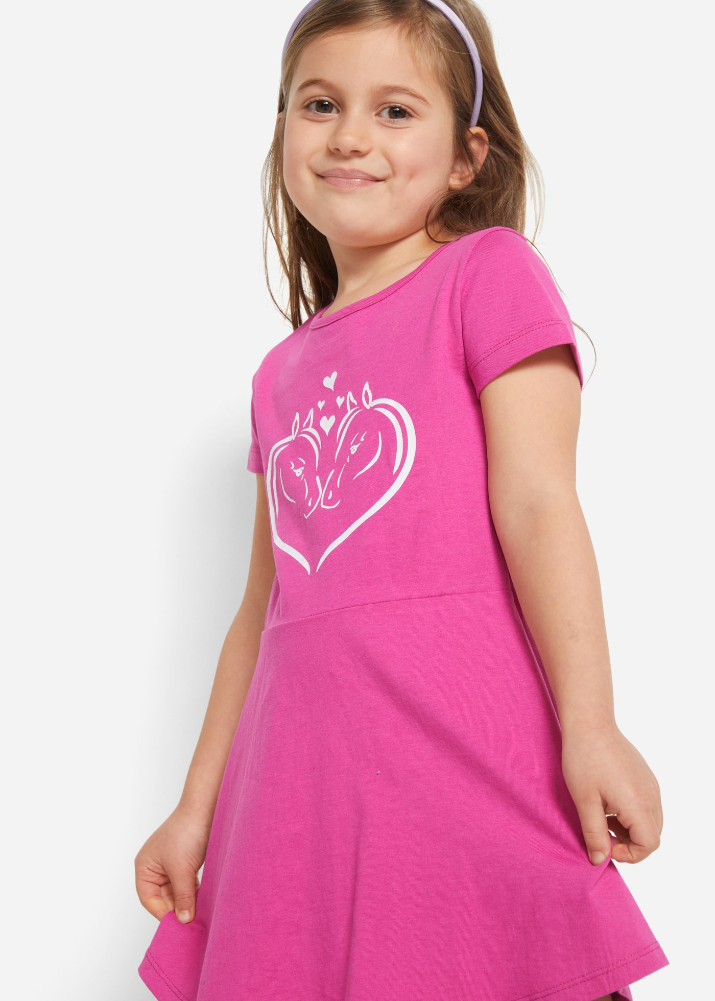 bonprix Jerseykleid Packung, 2 Stk. tlg. für warme Tage, aus Baumwolle, Regular Fit, Kurzarm-Design