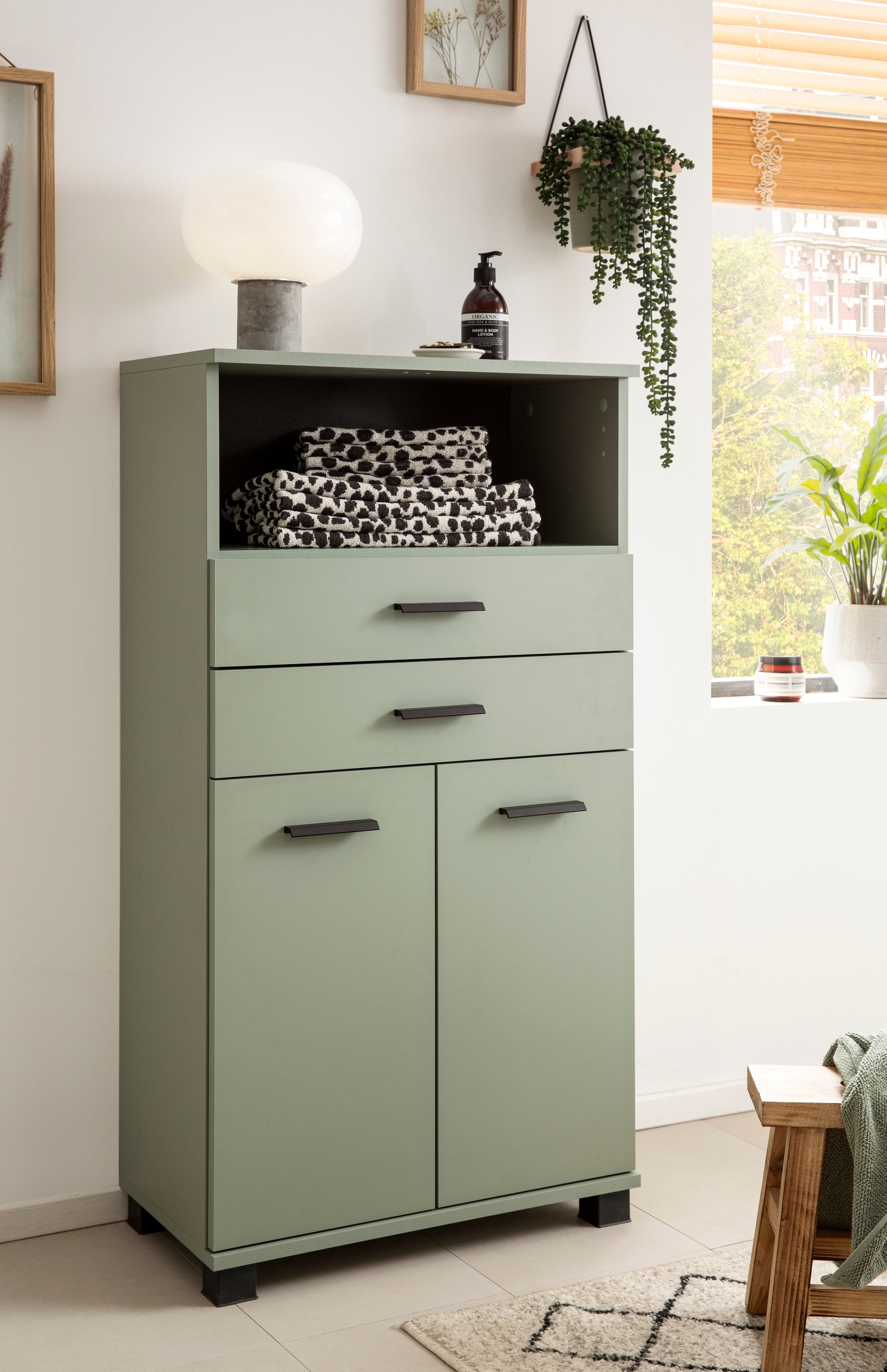 welltime Midischrank »Palermo, Breite 60 cm made in Germany«, Metallbeschläge