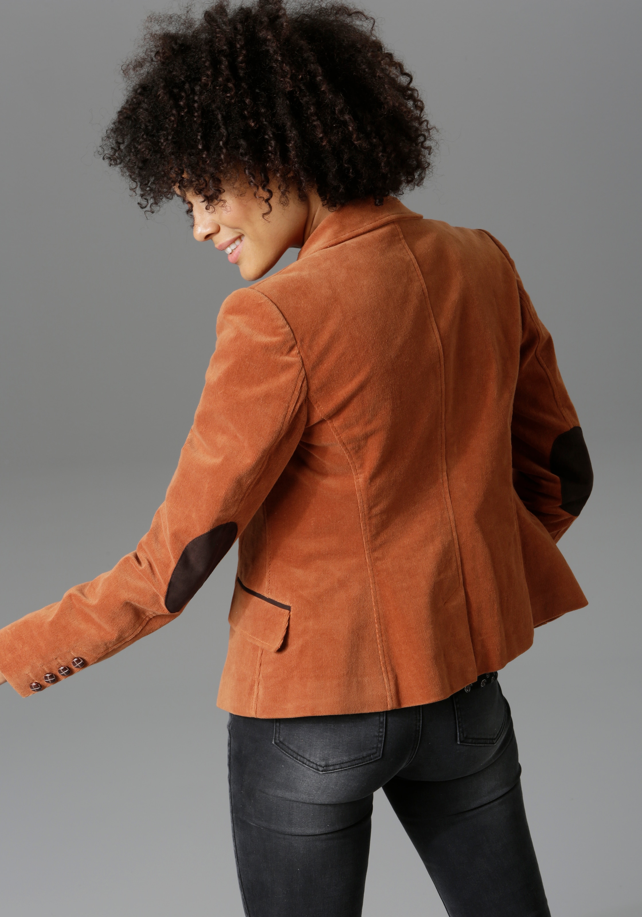 Aniston CASUAL Jackenblazer, mit Lederimitat-Einfassungen Online OTTO Ärmelpatches Shop und im